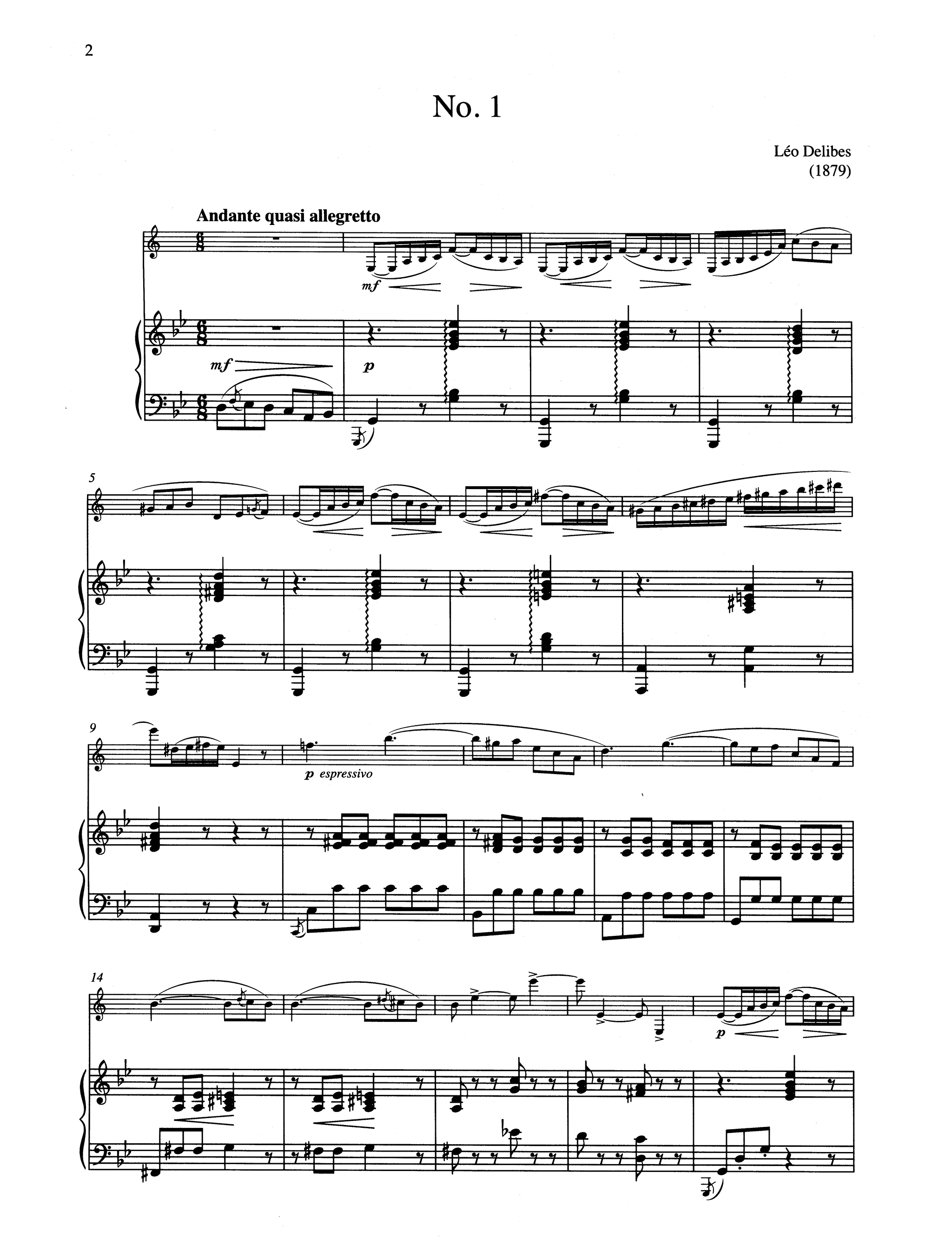 Delibes Sight-Reading Piece Score