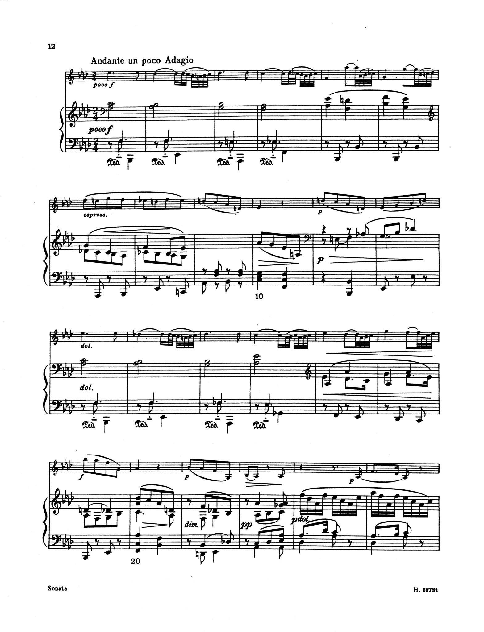 Sonata in F Minor, Op. 120 No. 1 - Movement 2