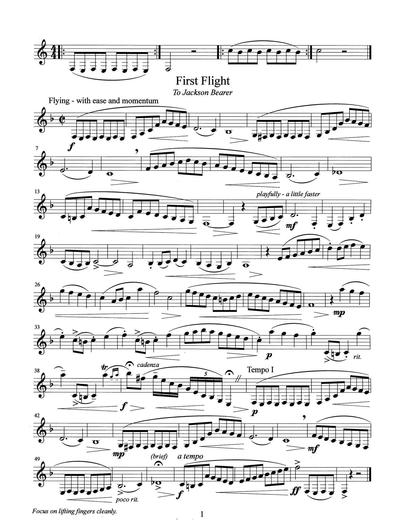 Denny-Chambers Finger Fitness Clarinet Études Page 1