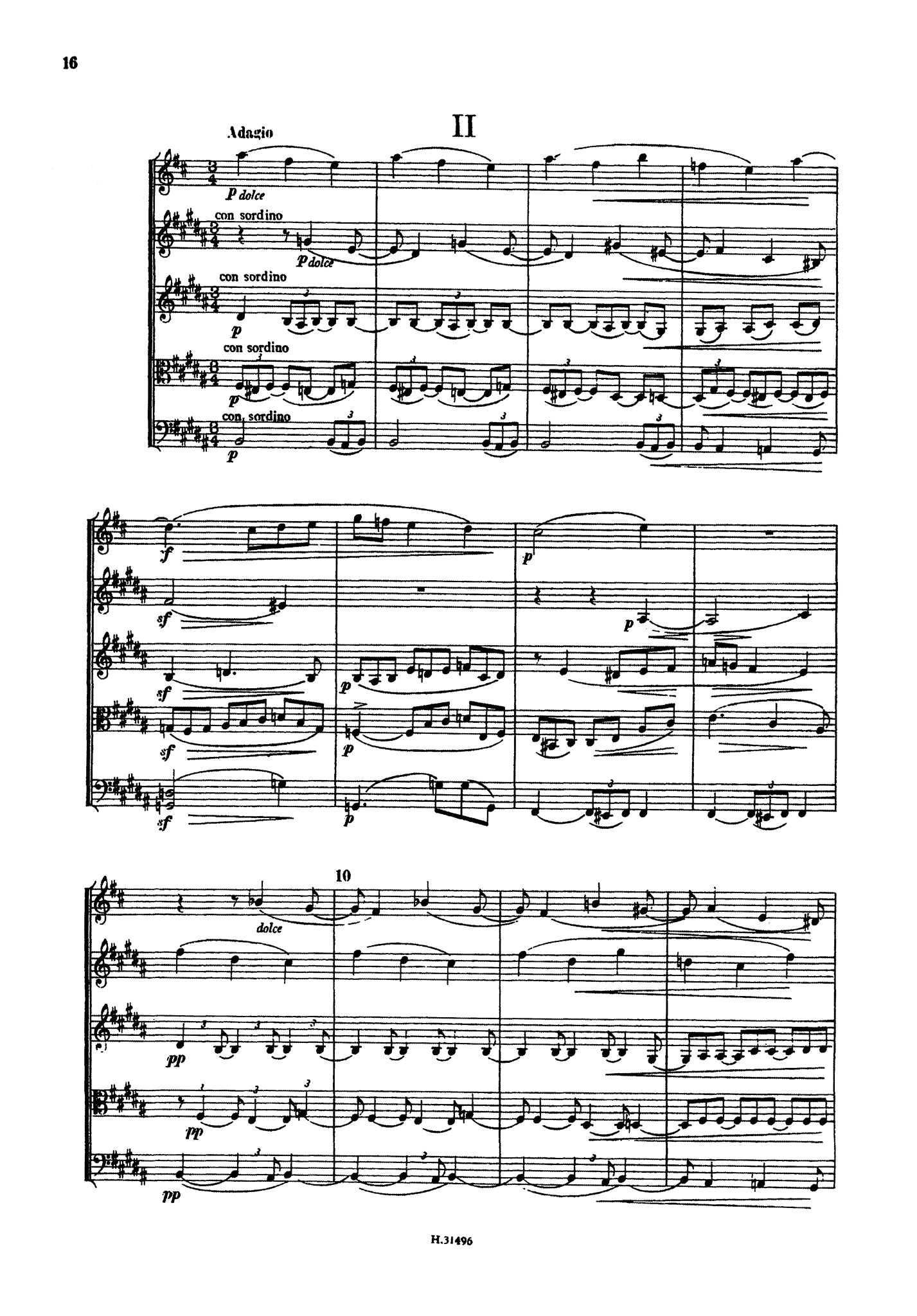 Brahms Clarinet Quintet, Op. 115 pocket score - Movement 2