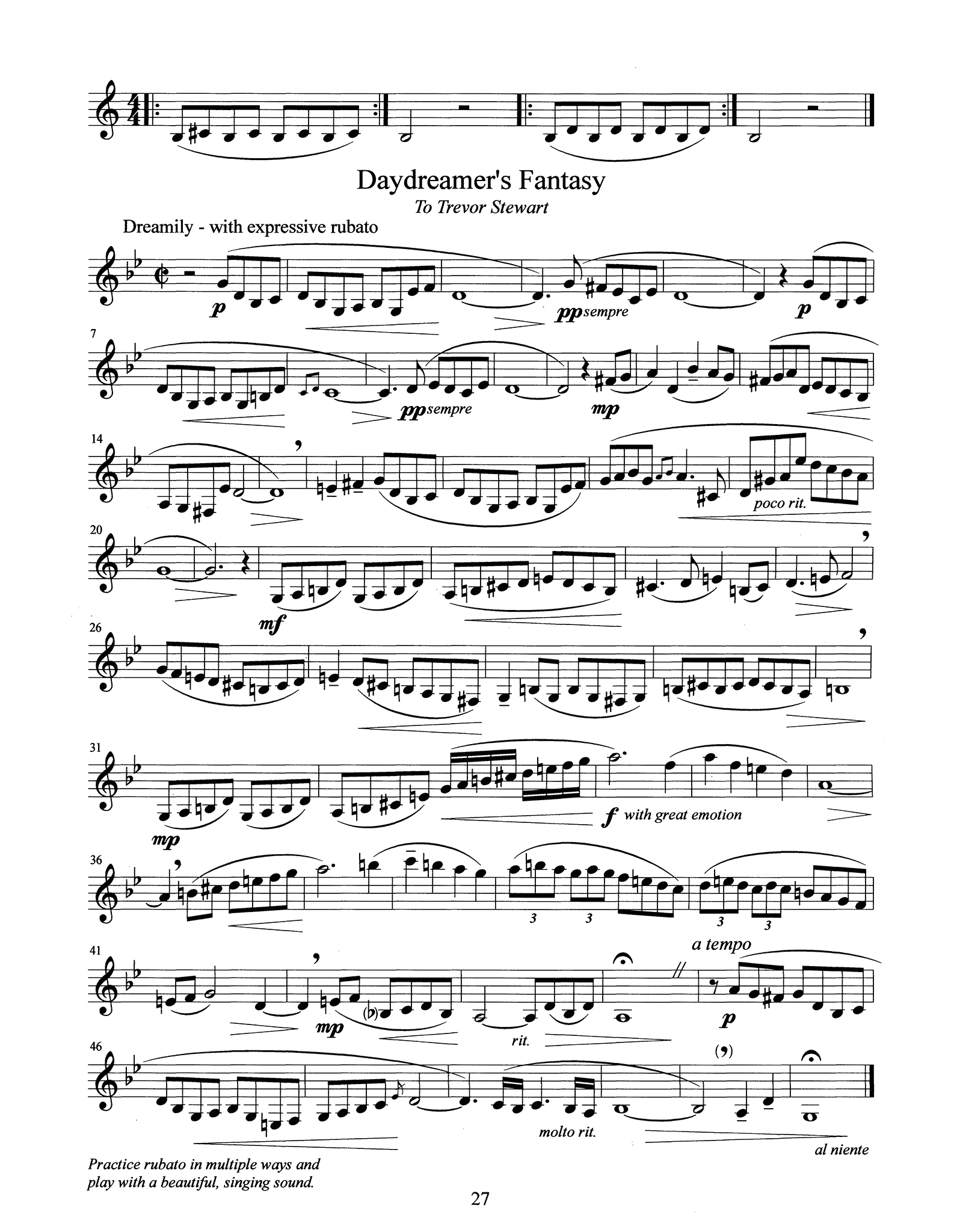 Denny-Chambers Finger Fitness Clarinet Études Page 27