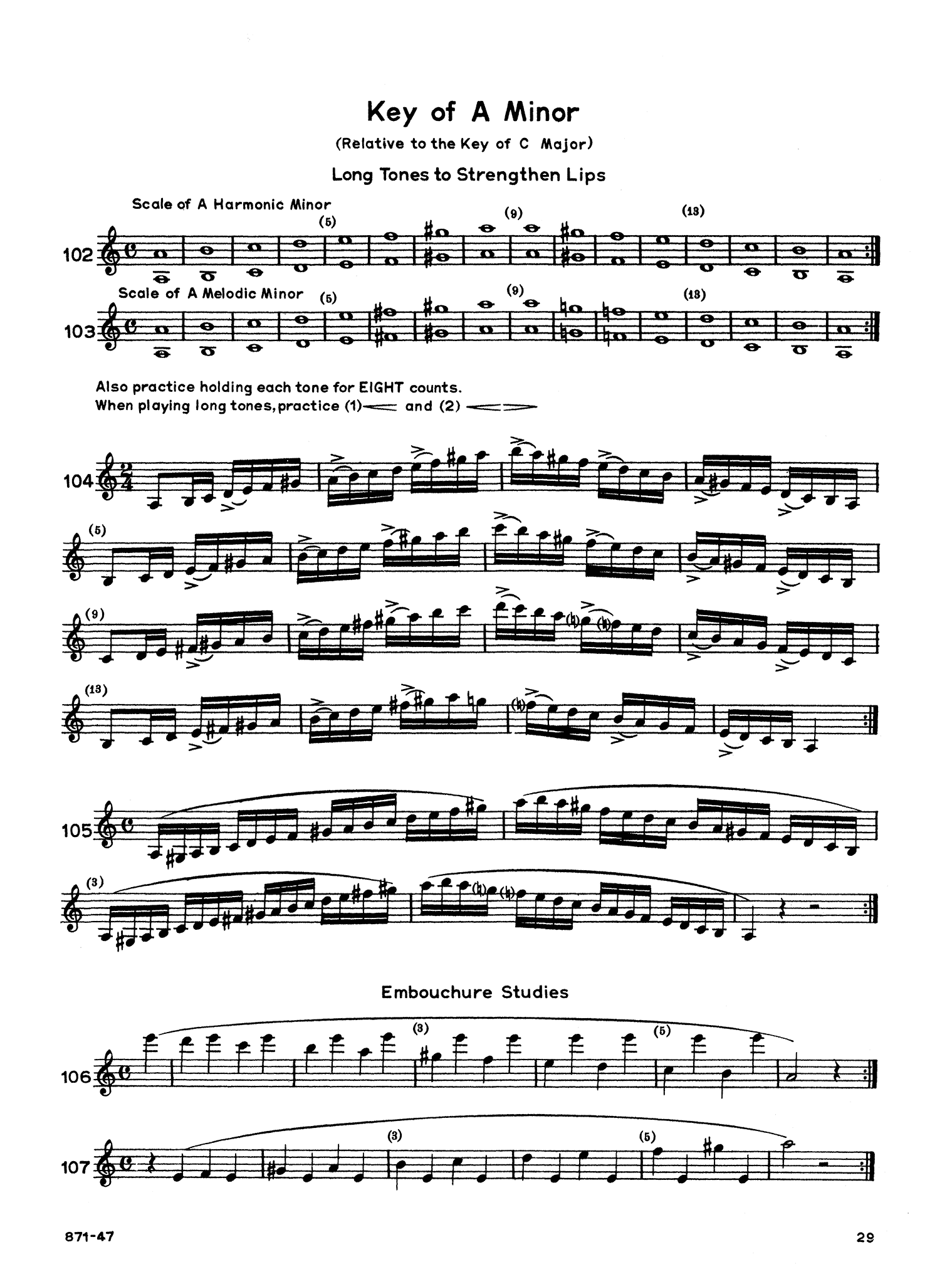 Parès Daily Exercises & Scales for Clarinet Rubank page 29