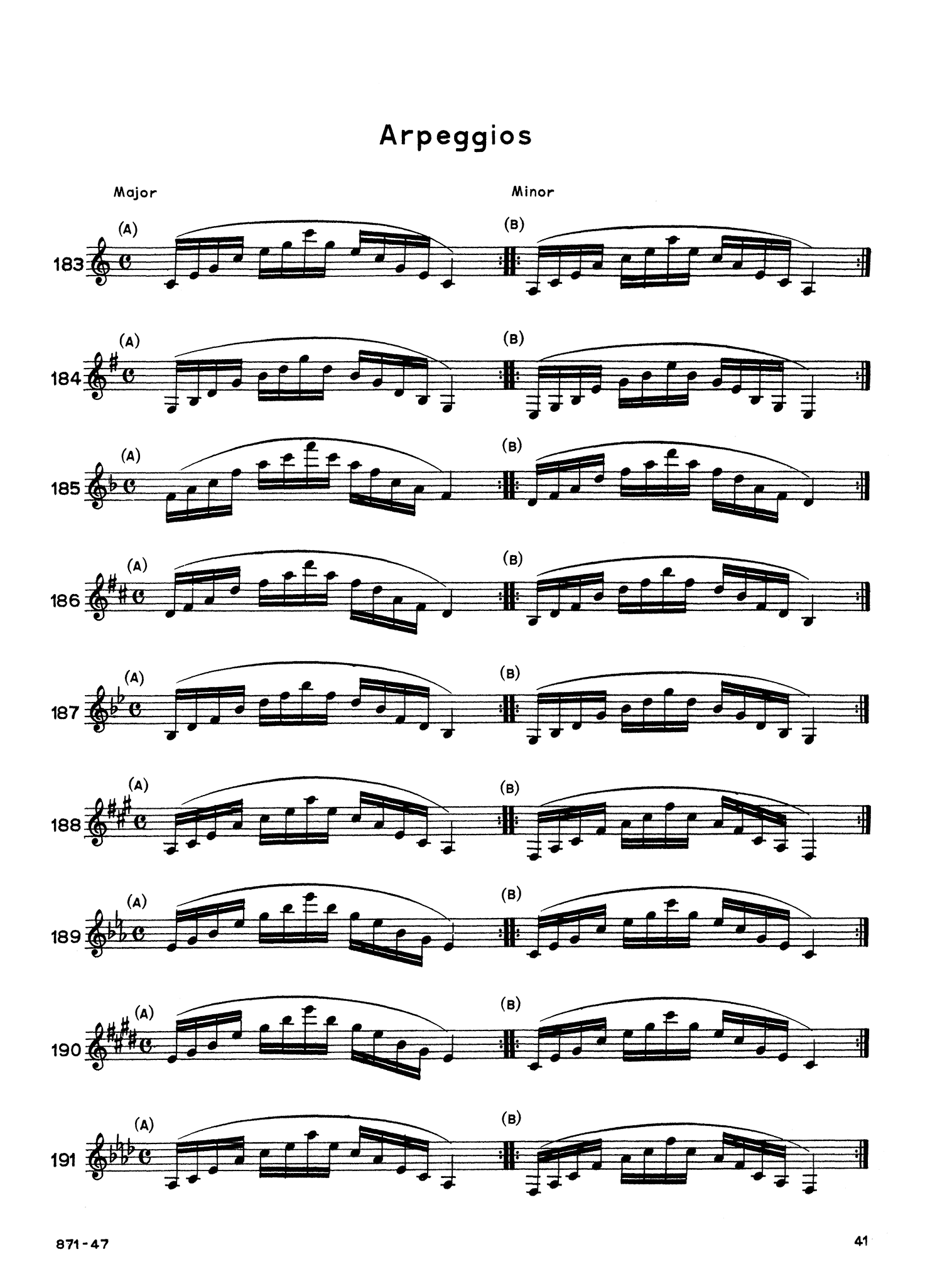 Parès Daily Exercises & Scales for Clarinet Rubank page 41