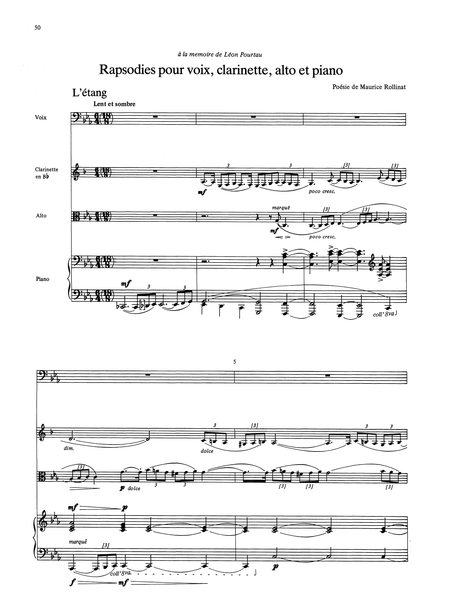 Loeffler, Charles Martin_Selected Songs with Chamber Accompaniment (score)