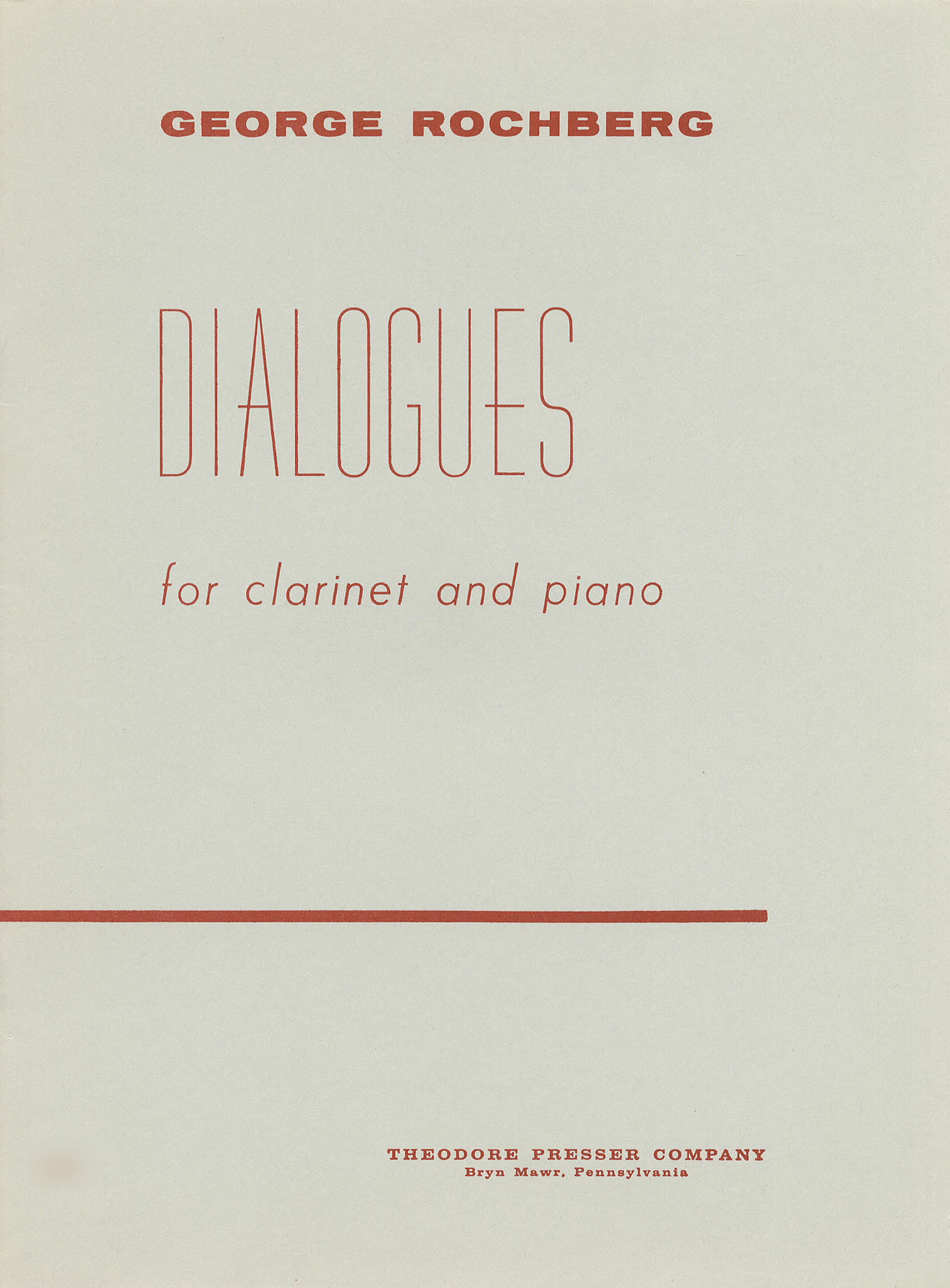 George Rochberg Dialogues clarinet and piano cover