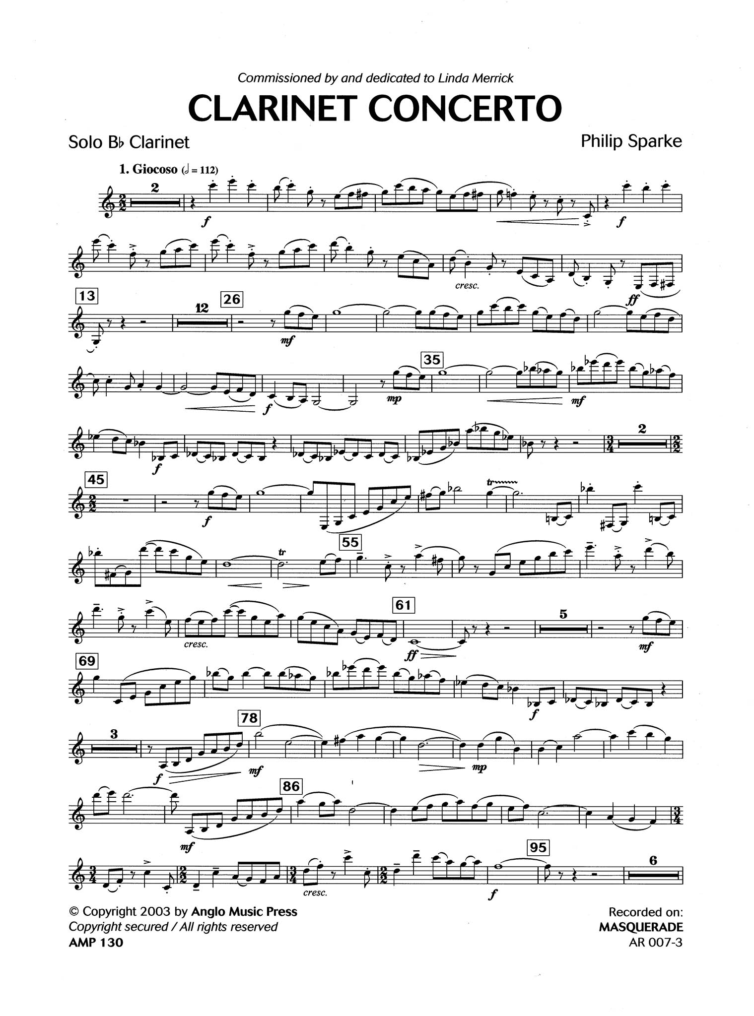 Clarinet Concerto Clarinet Part