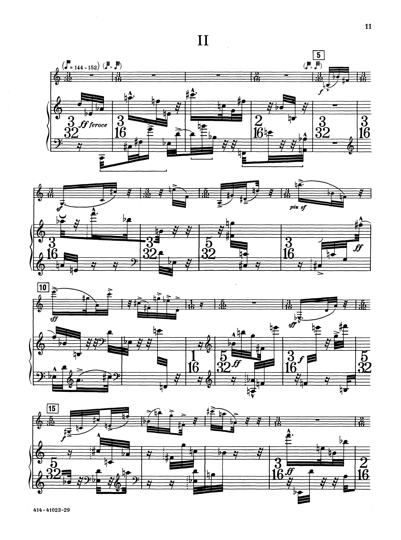 George Rochberg Dialogues clarinet and piano - Movement 2