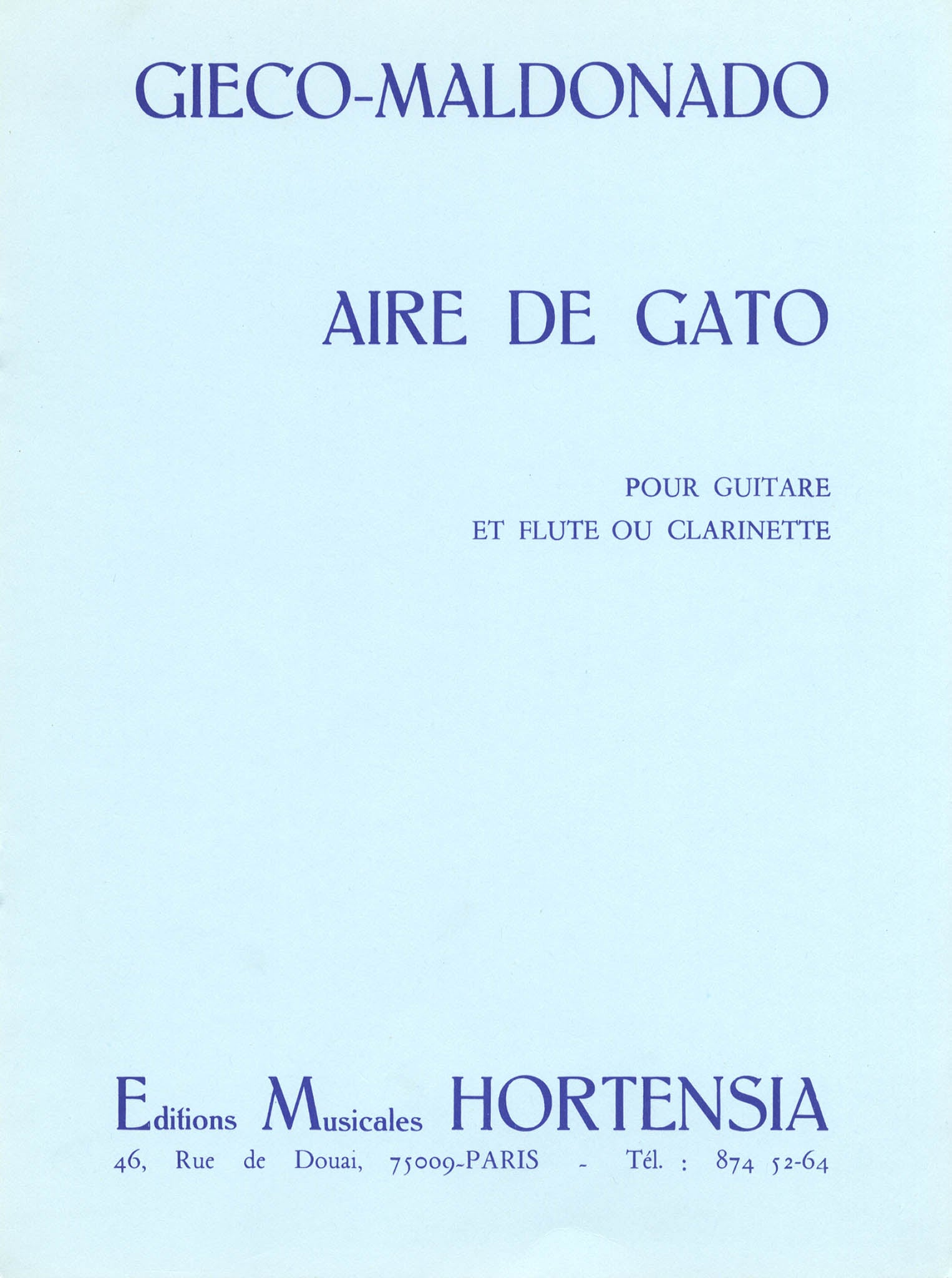 Raúl Maldonado Aire de Gato clarinet and guitar cover