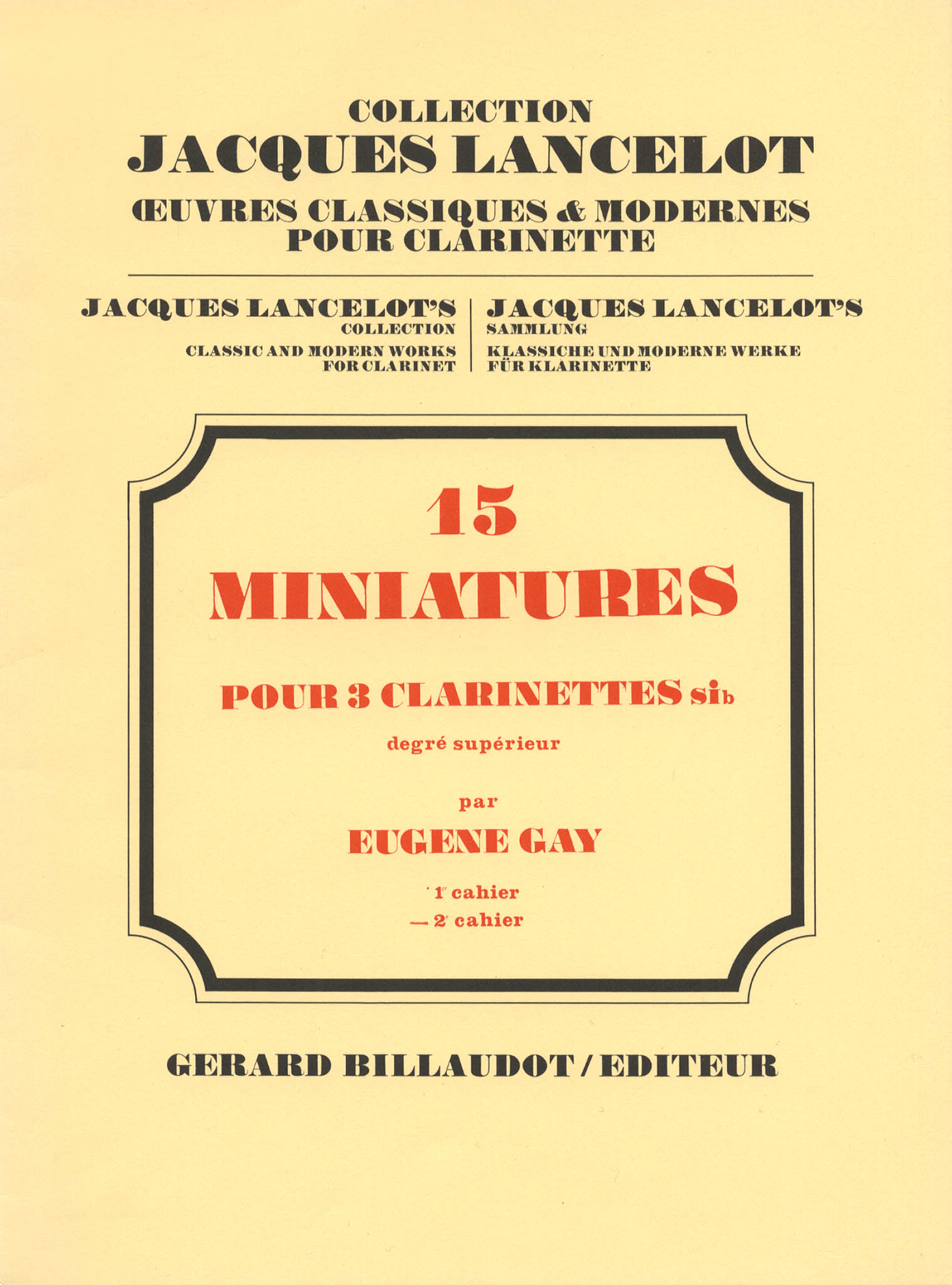 15 Miniatures for 3 B-flat Clarinets, Book 2 of 2 Cover