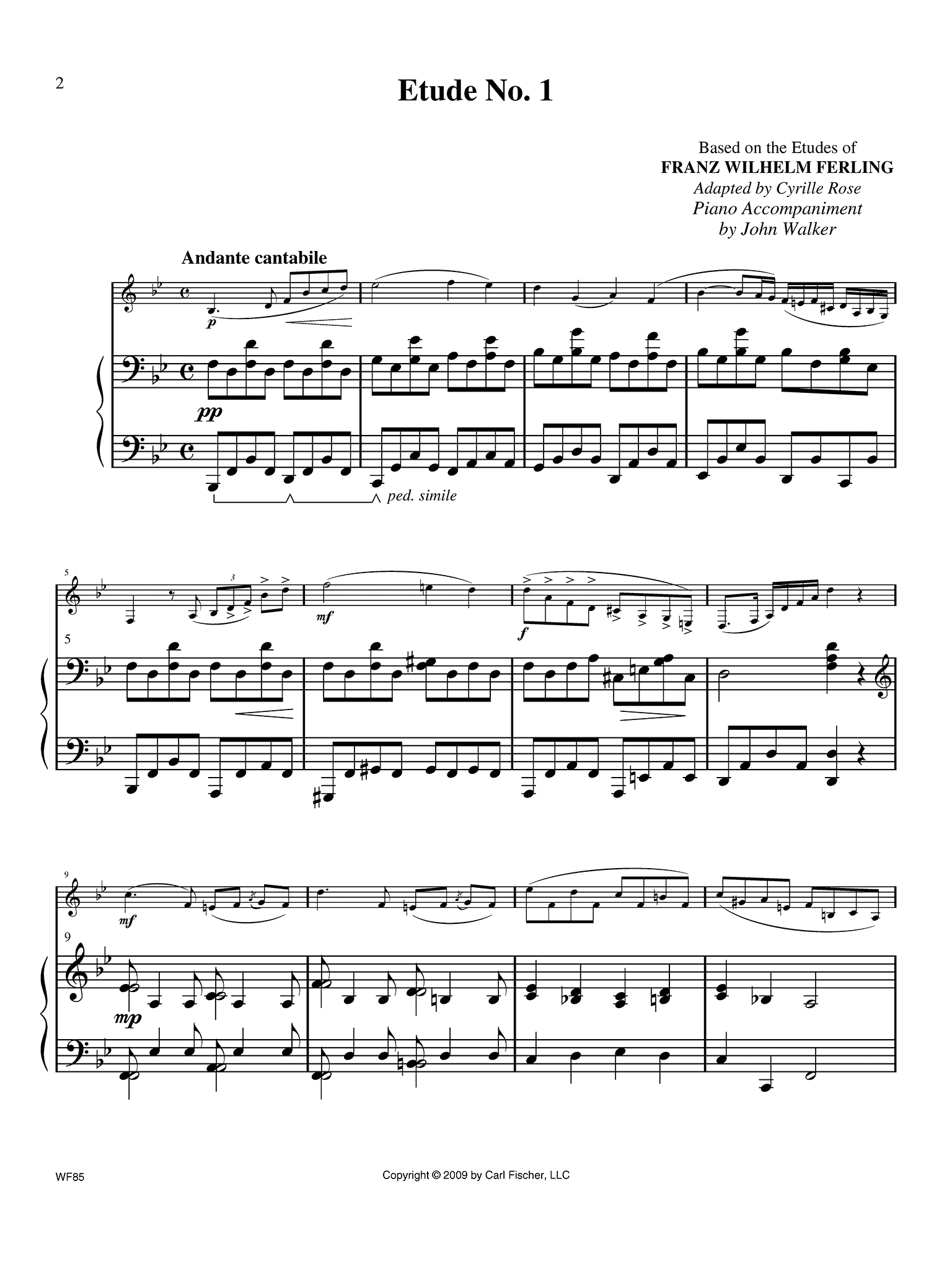 Rose 32 Etudes No. 1 piano accompaniment 