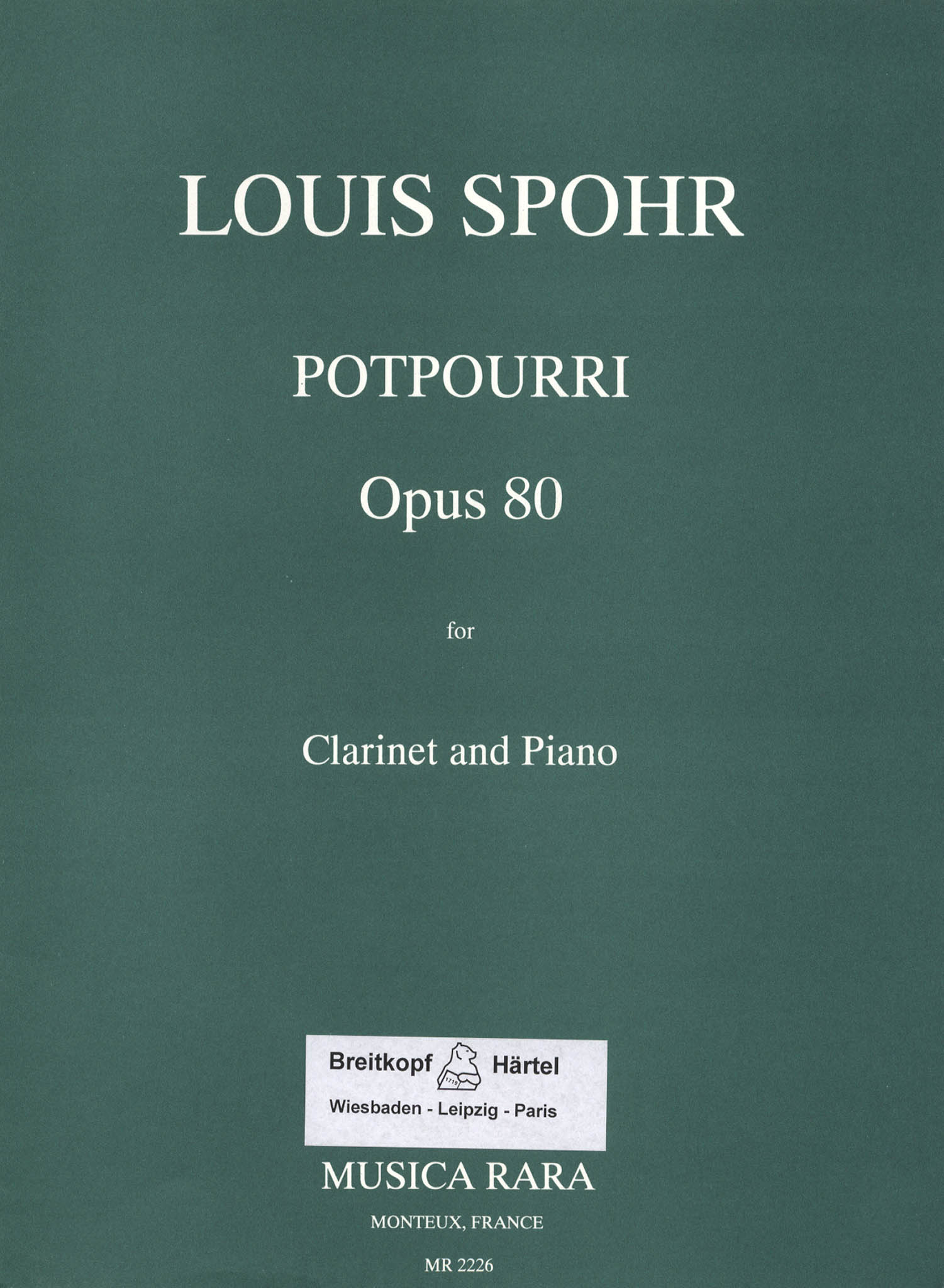 Spohr Potpourri on Themes of Winter, Op. 80 Cover
