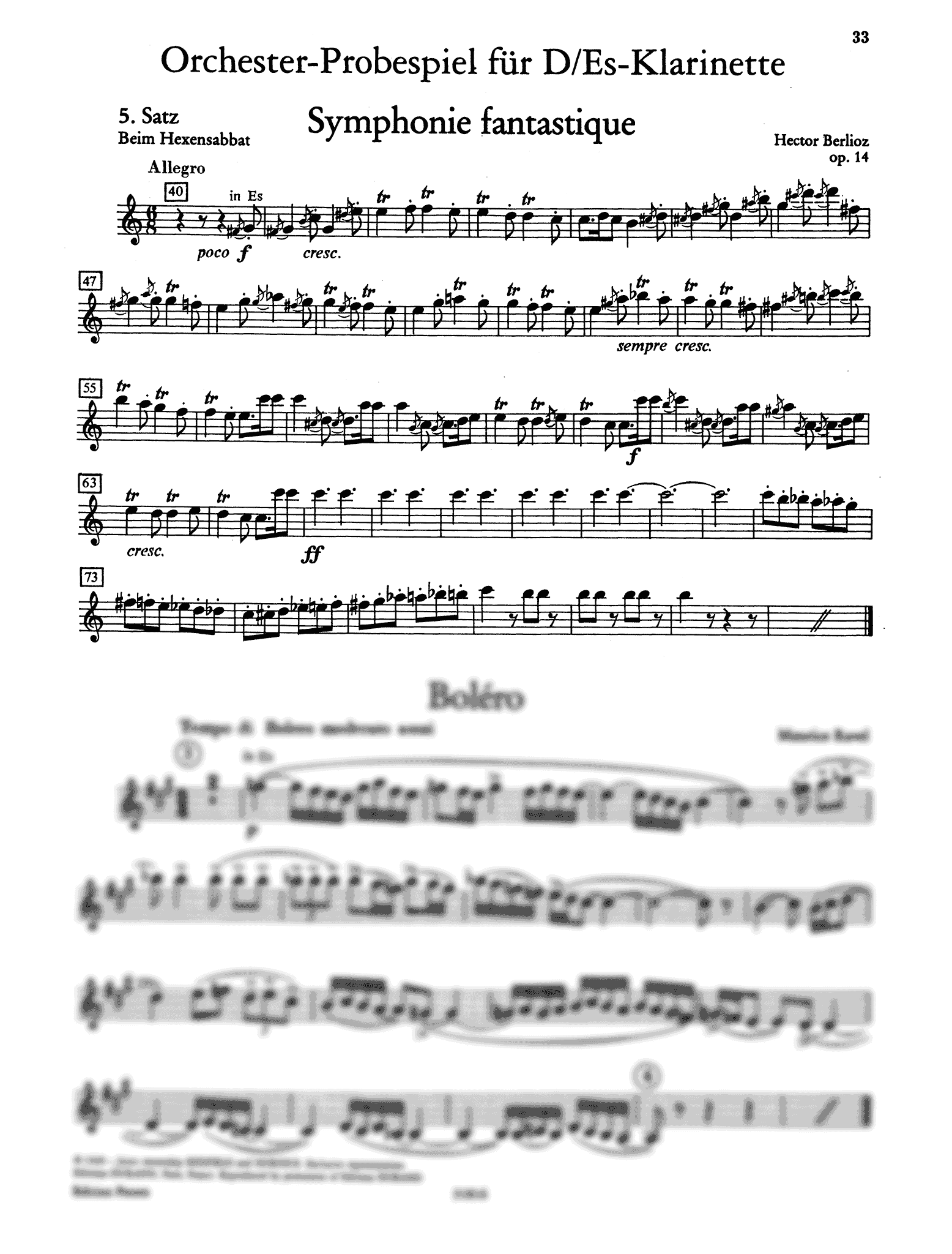 Clarinet Test Pieces for Orchestral Auditions Page 33