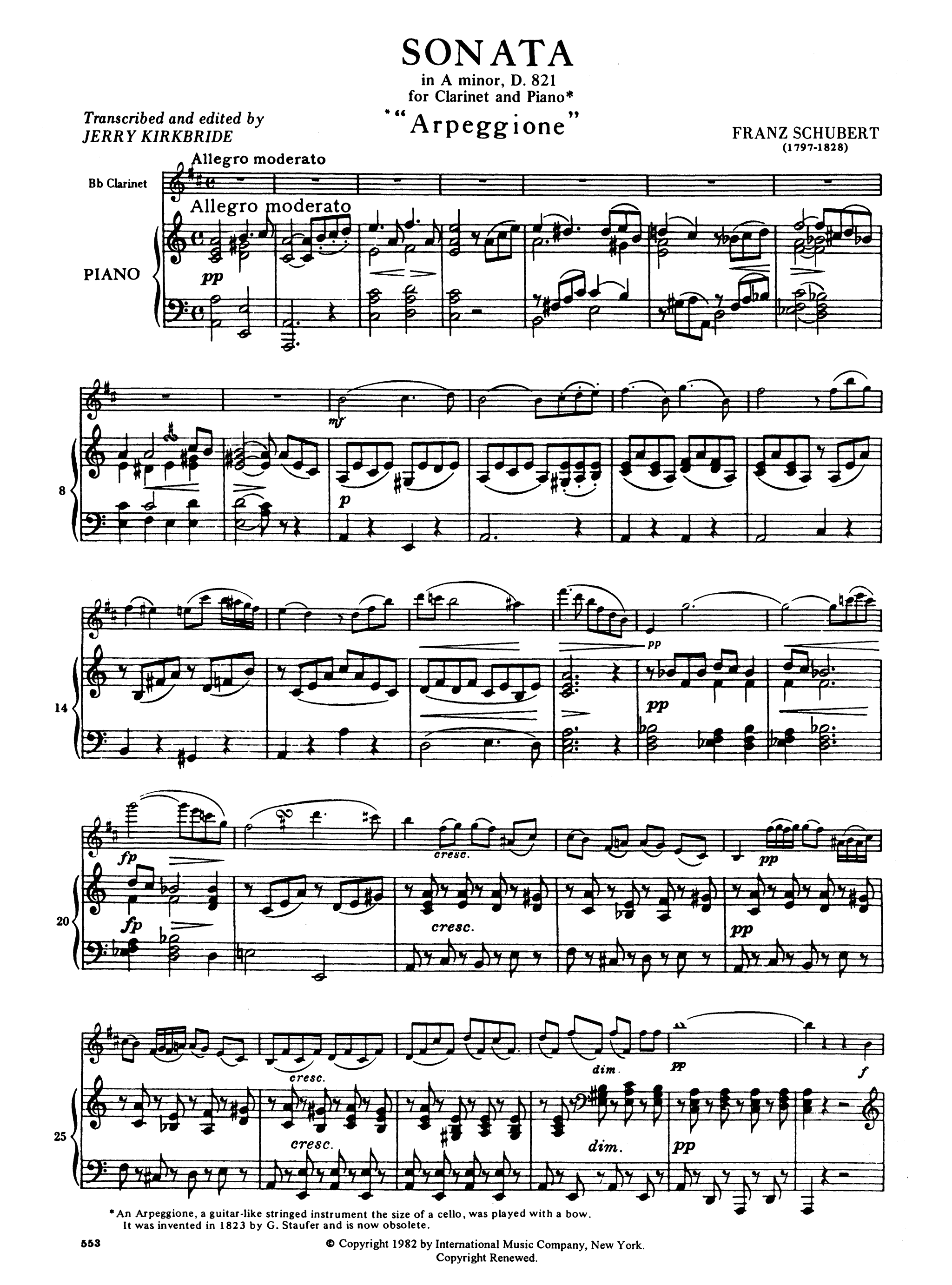Sonata in A Minor, D. 821 ‘Arpeggione’ - Movement 1