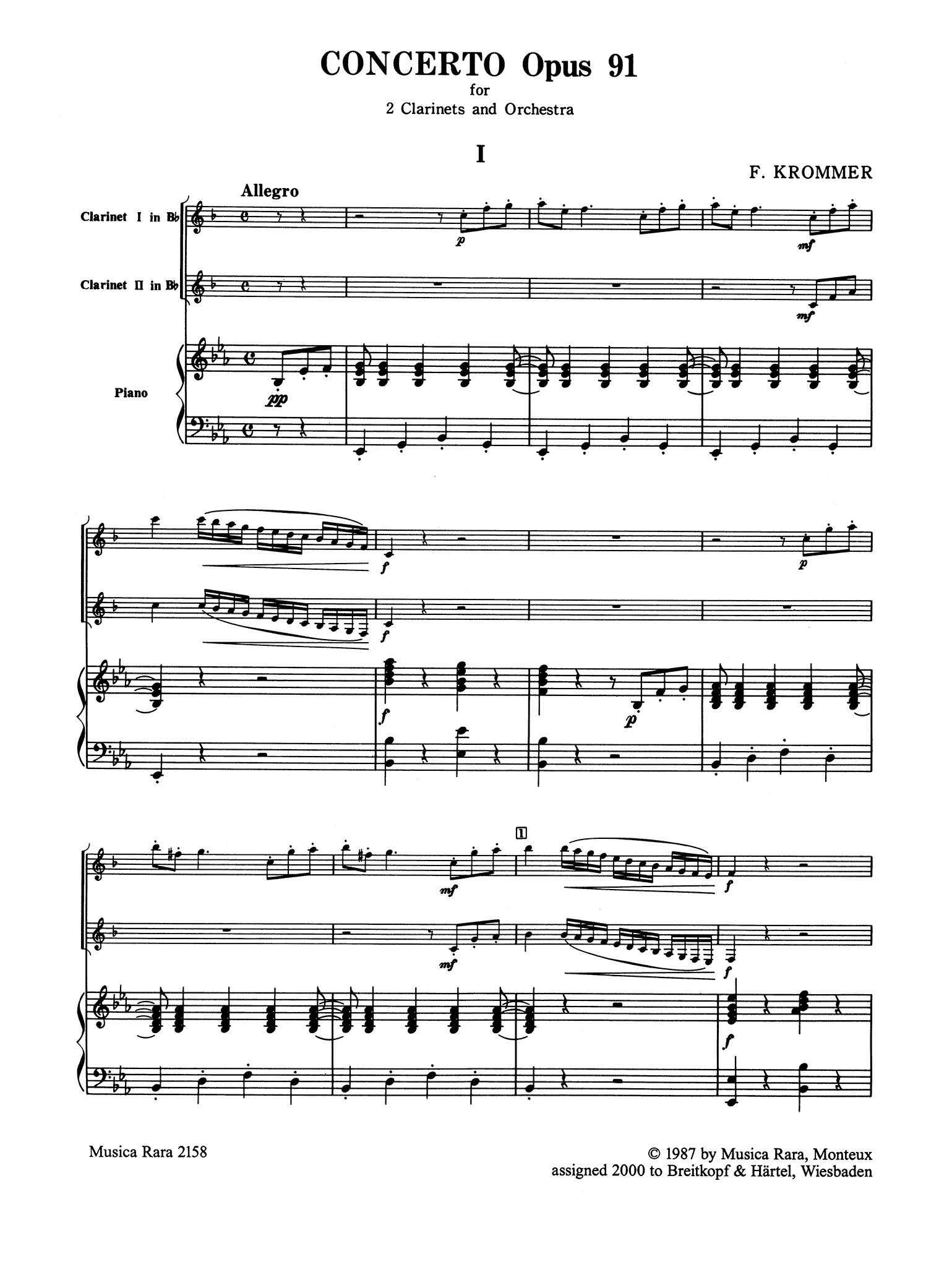Krommer: Concerto for 2 Clarinets in E-flat Major, Op. 91 | CAMco Krommer: Concerto for 2 Clarinets in E-flat Major, Op. 91 | CAMco