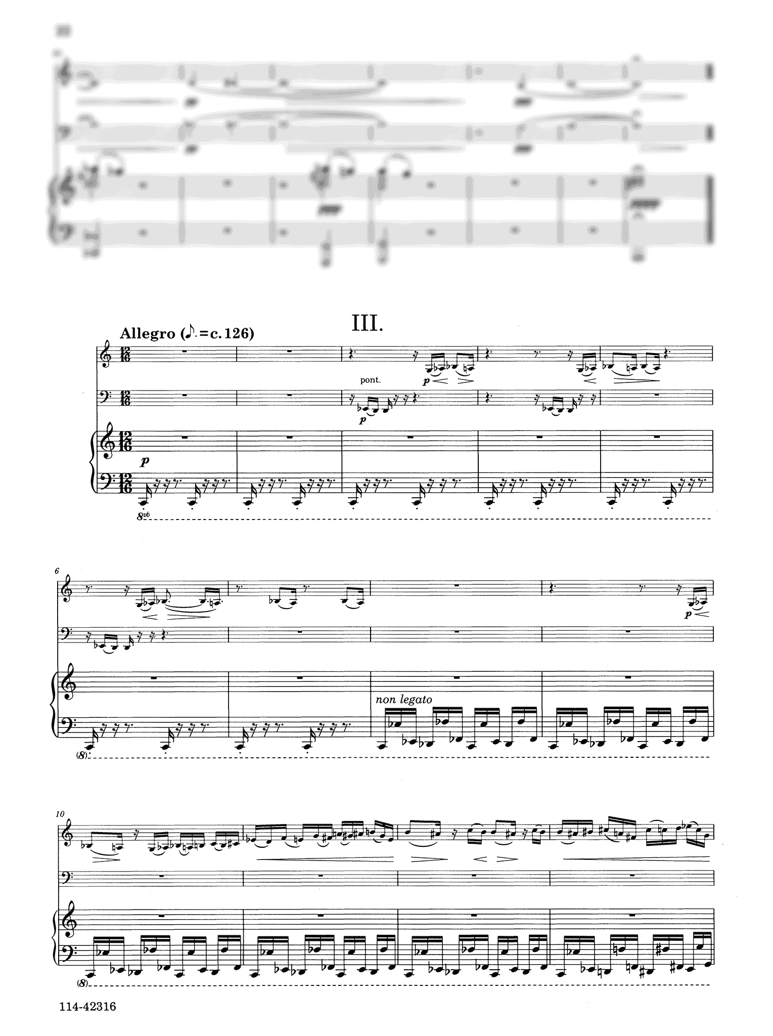 Liebermann Trio, Op. 128a clarinet cello and piano - Movement 3