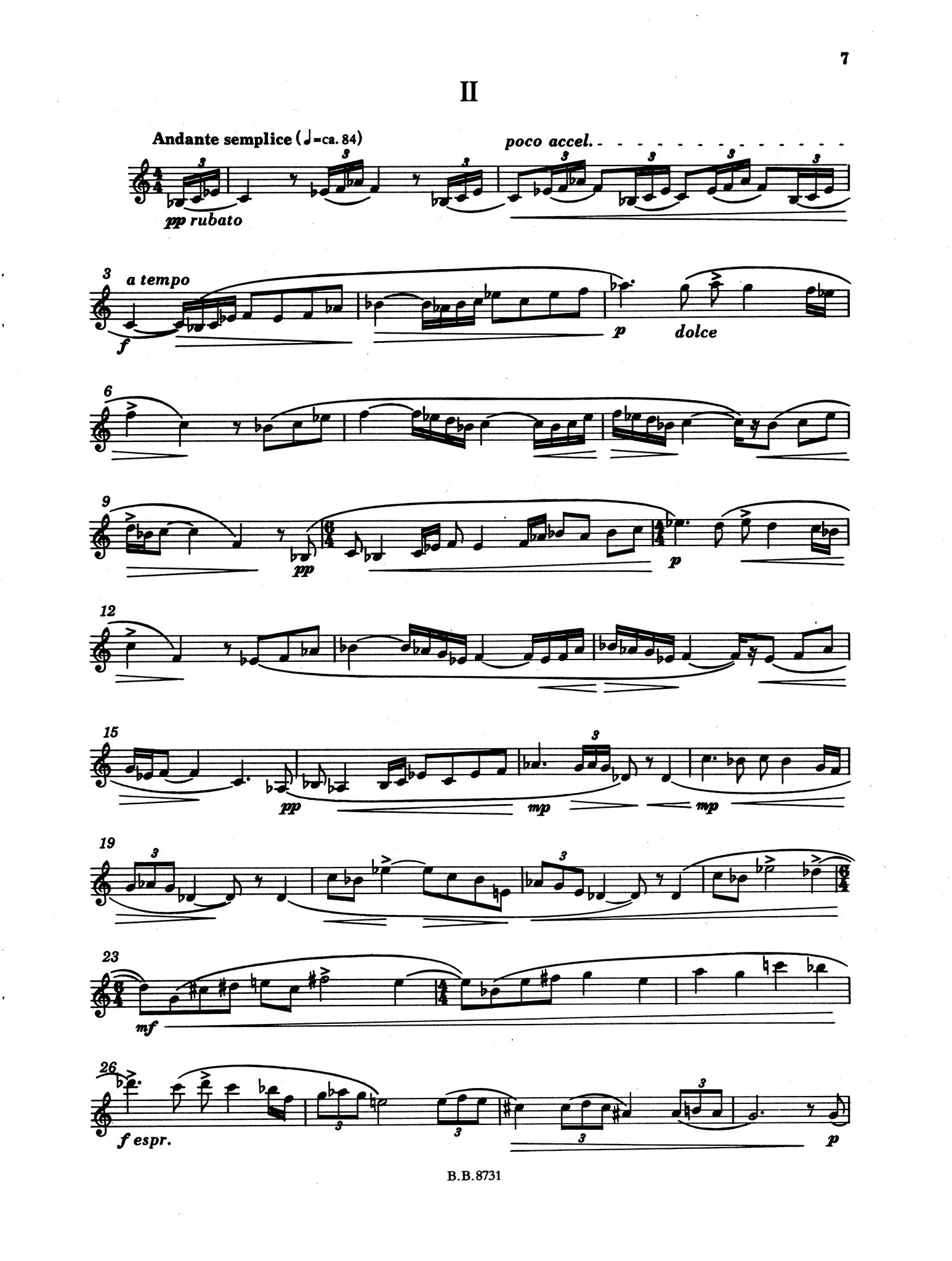Sonata for Clarinet Solo, Op. 41 - Movement 2