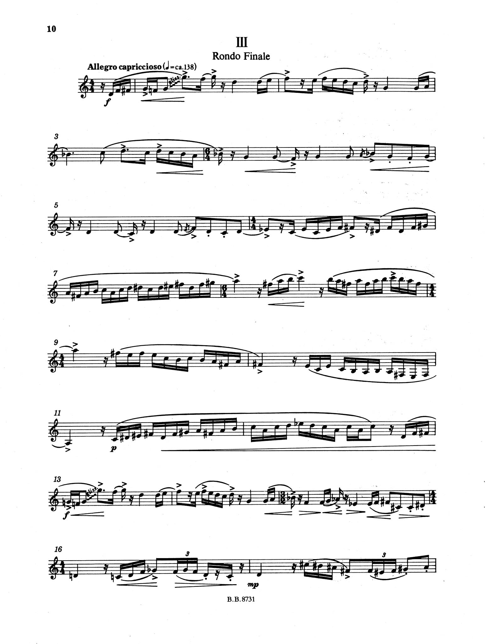 Sonata for Clarinet Solo, Op. 41 - Movement 3