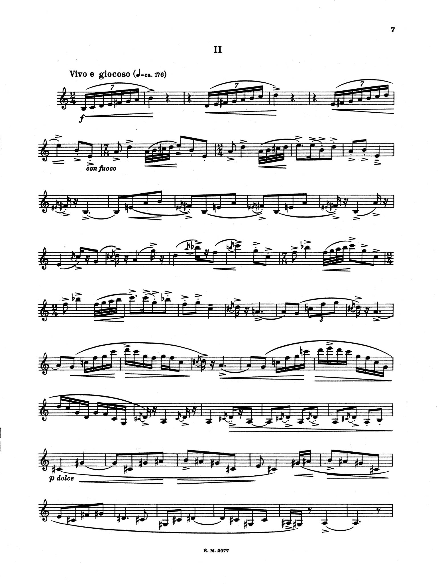 Sonatina for Clarinet Solo, Op. 27 - Movement 2