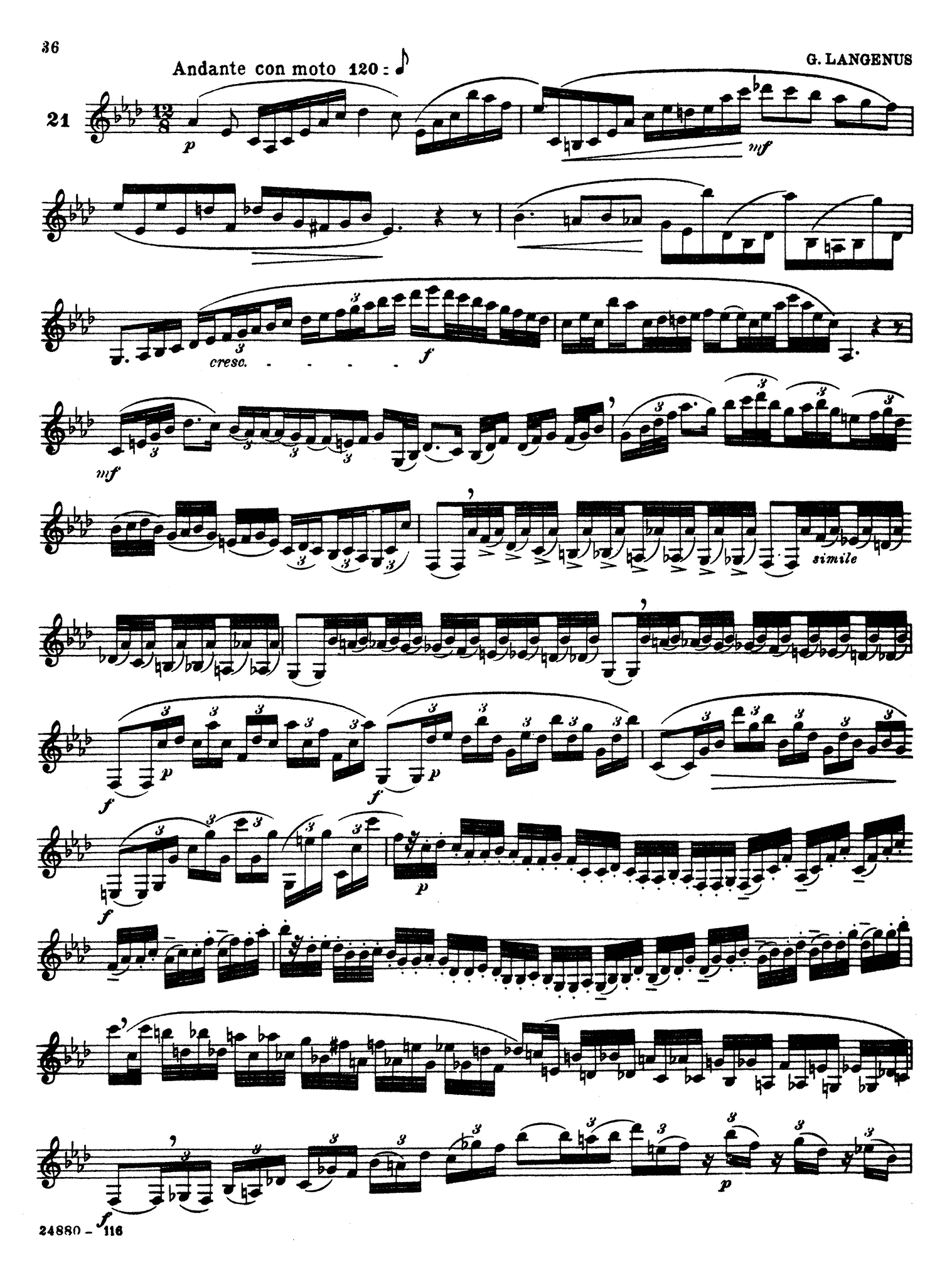 Langenus, Gustave: Complete Method for the Clarinet, Book 3 | CAMco ...