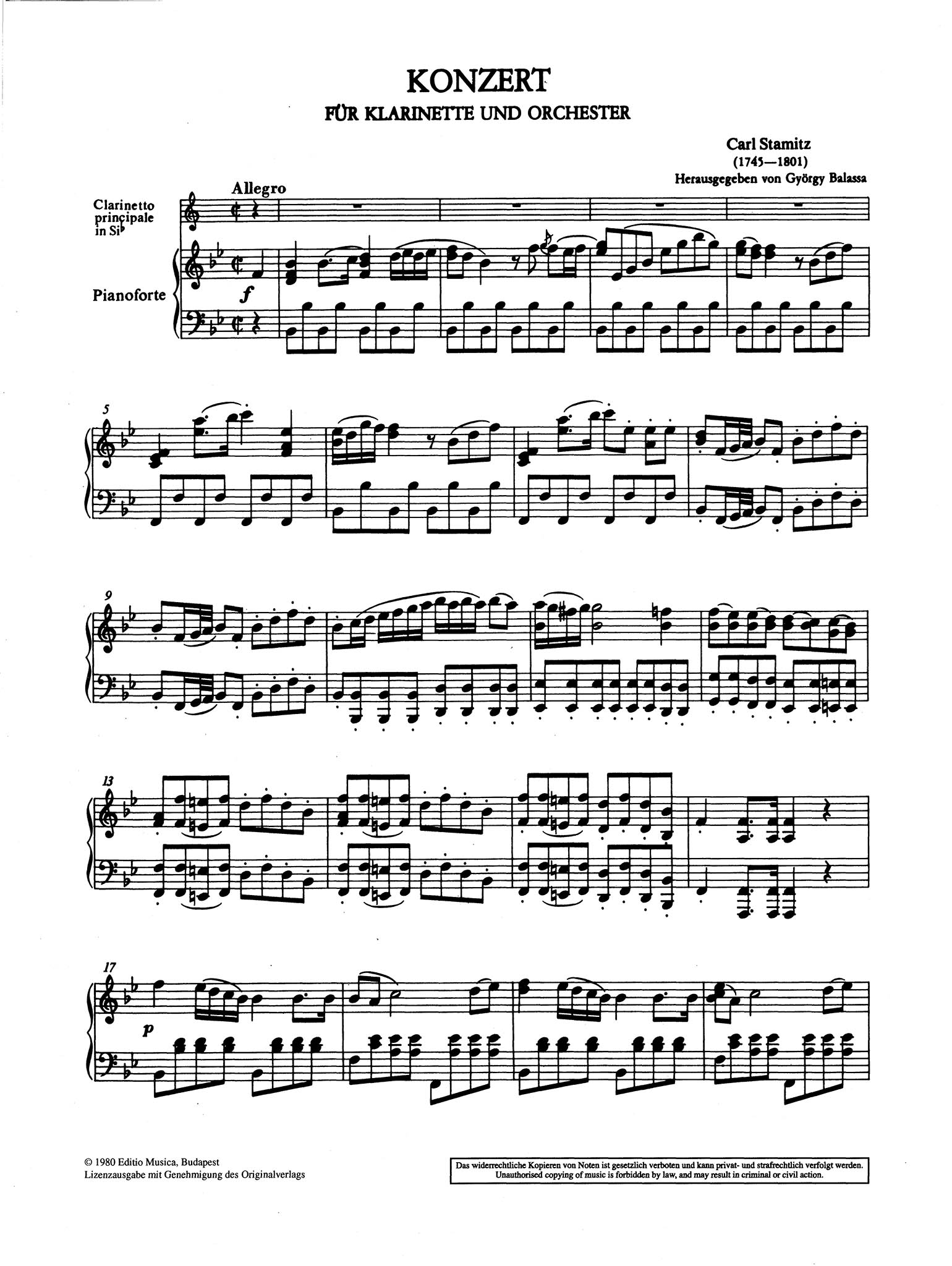 Clarinet Concerto No. 9 (Kaiser) in B-flat Major - Movement 1