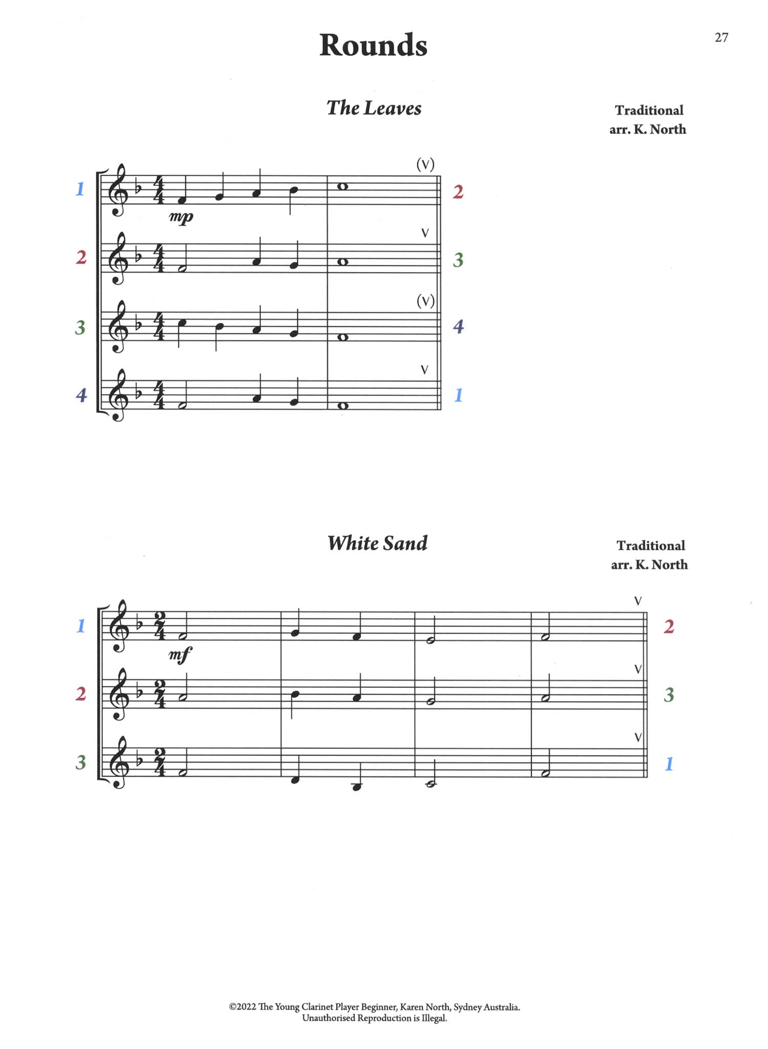 Karen North The Young Clarinet Player: Beginner Duets & Trios page 27