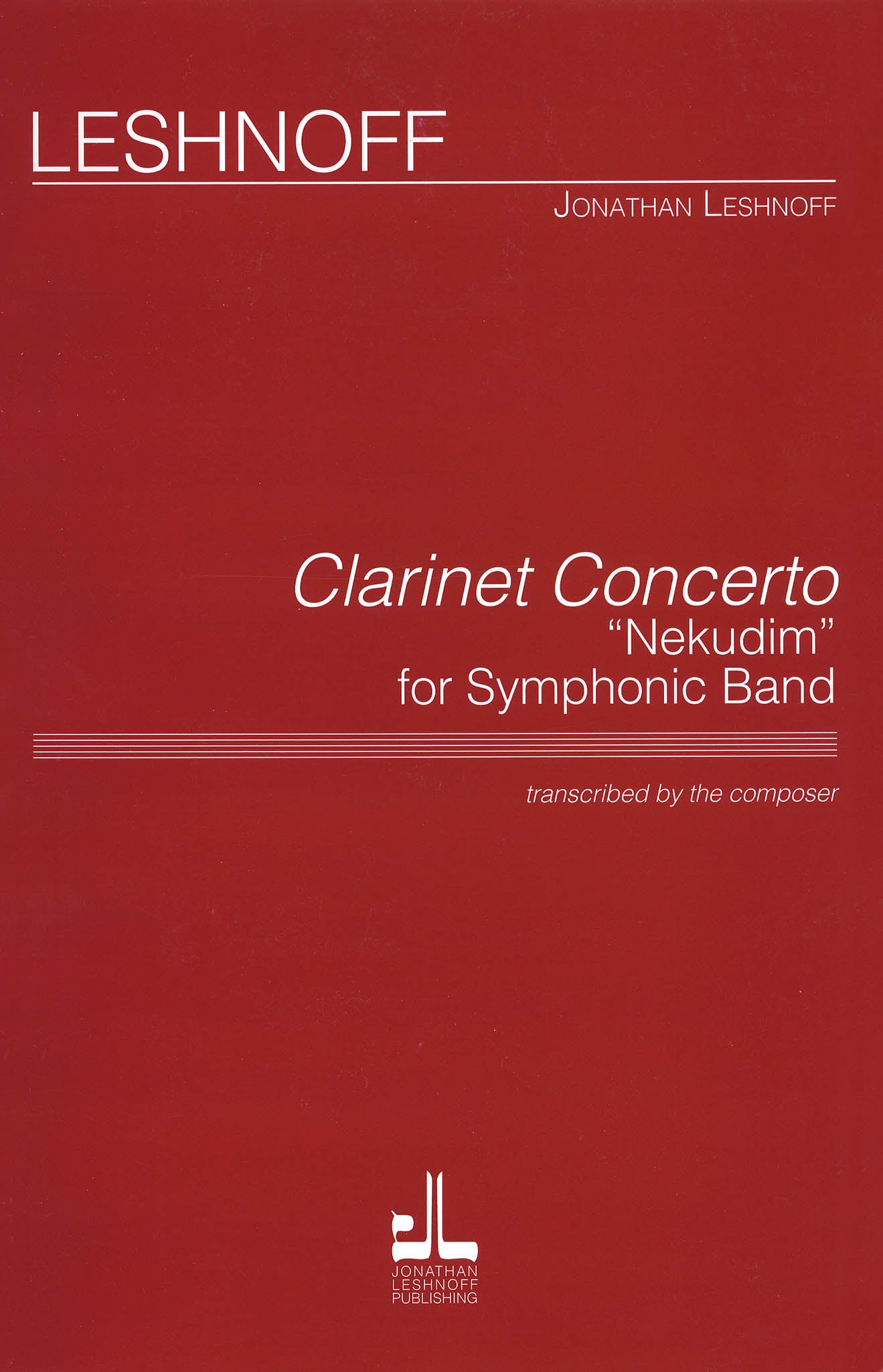 Leshnoff Clarinet Concerto ‘Nekudim’ wind ensemble large score cover 
