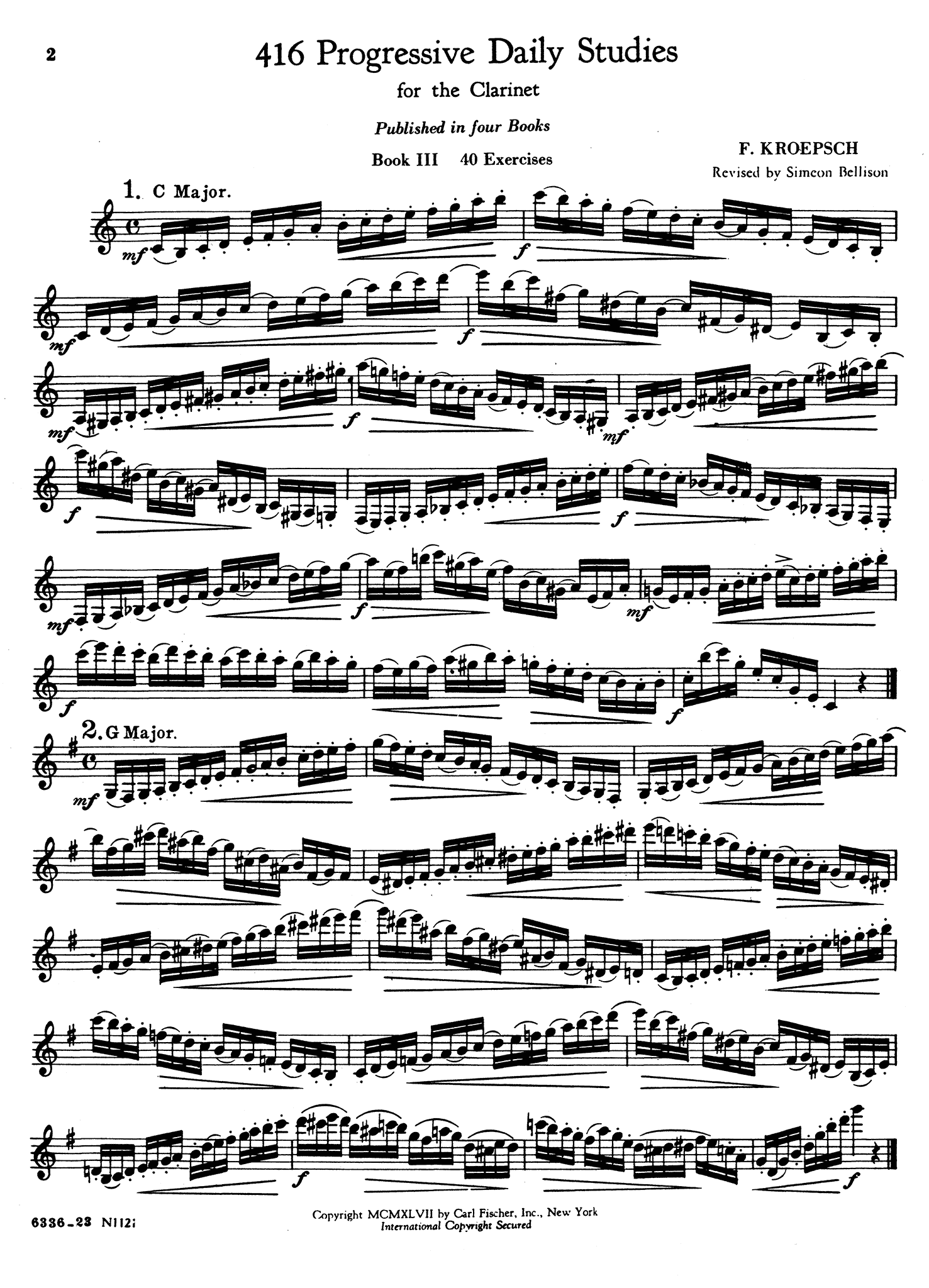 416 Progressive Studies for Clarinet, Book 3 Page 2