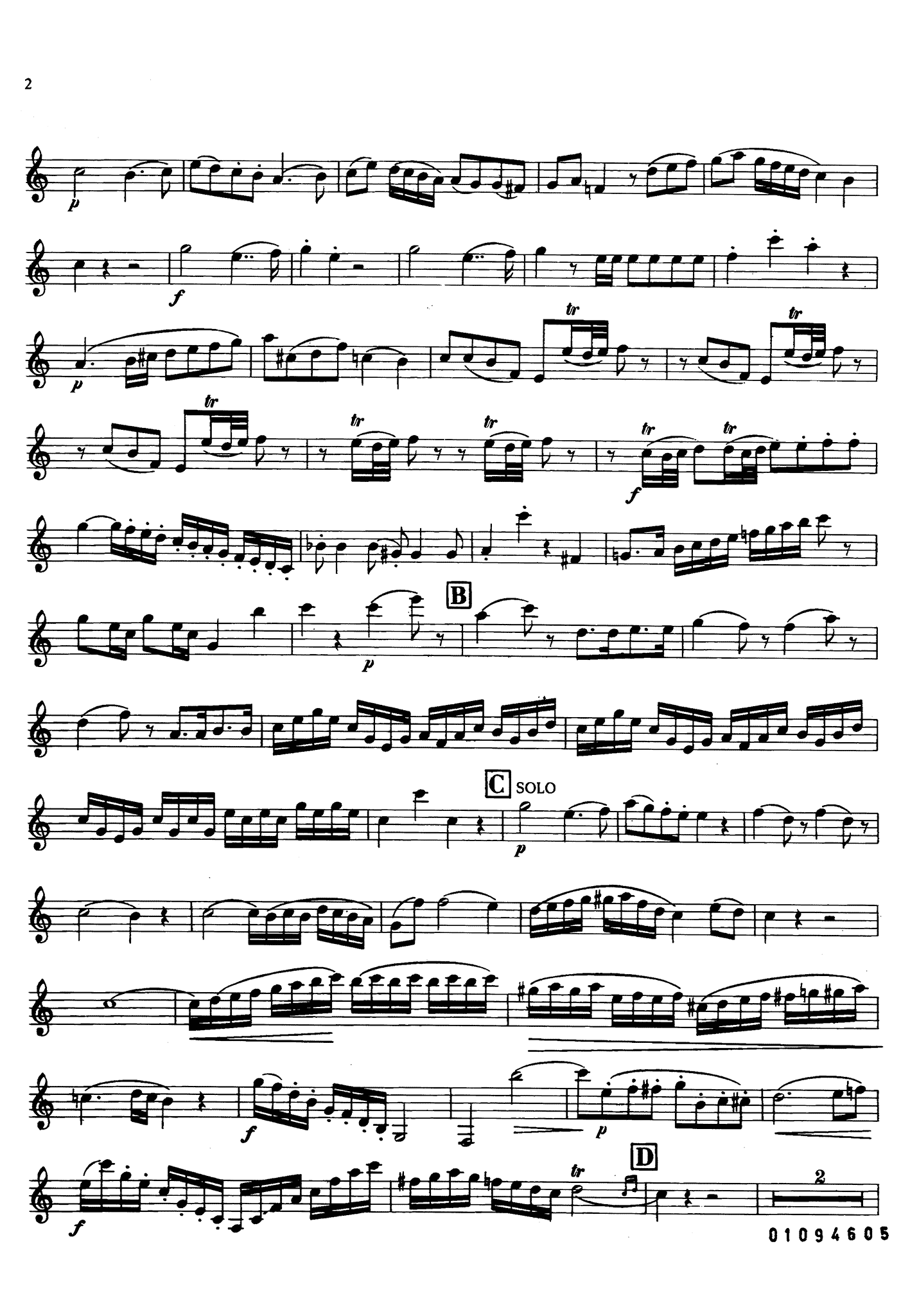 Allegro, from Clarinet Concerto Clarinet part