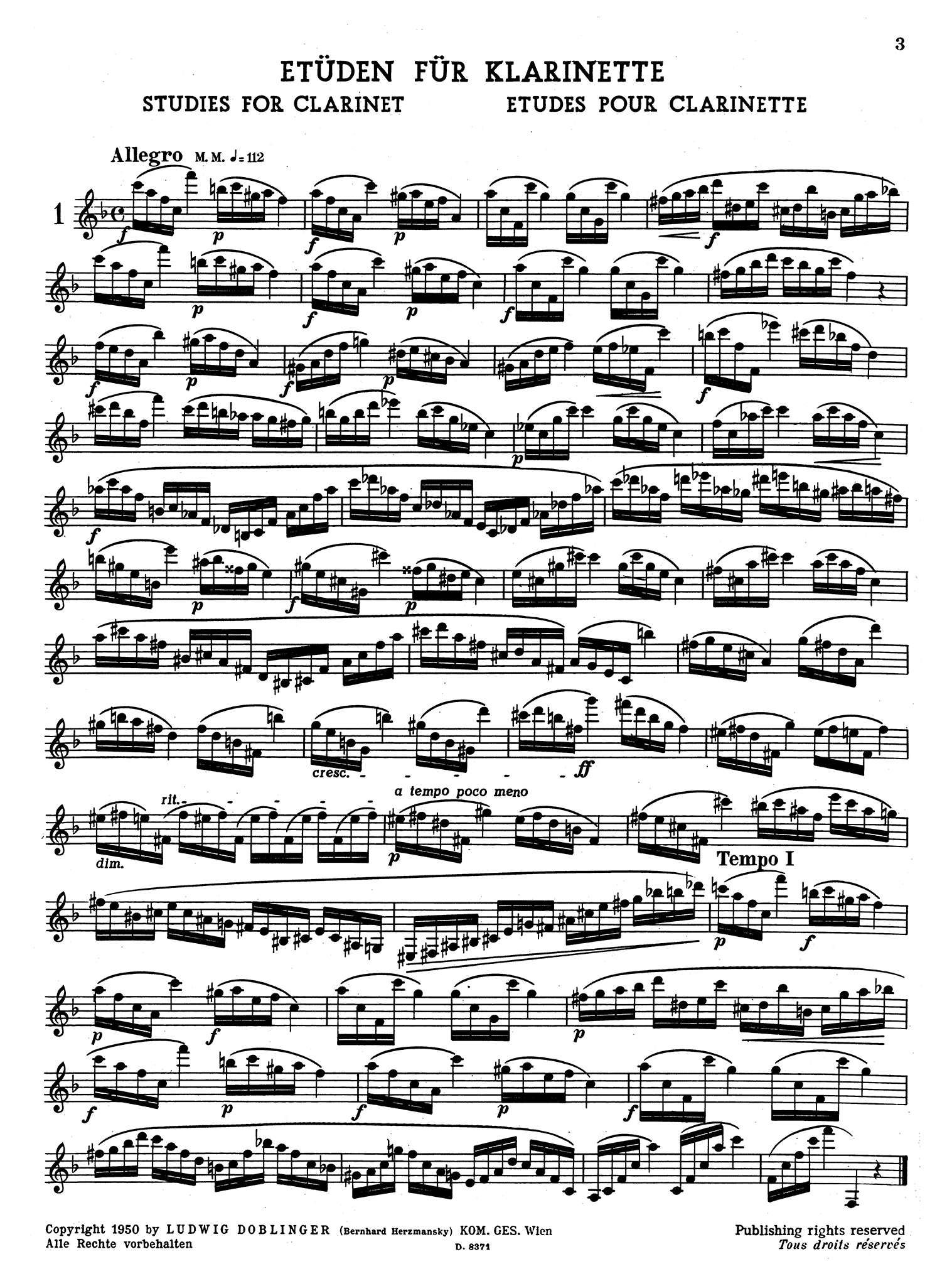 School for Clarinet, Book 3 Page 3