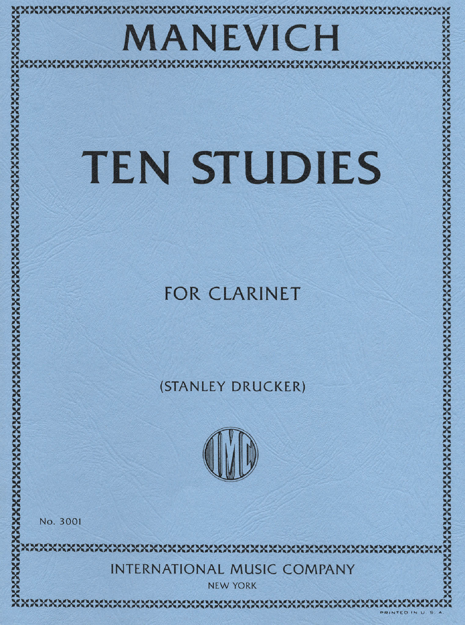 Manevich, Alexander: 10 Studies for clarinet cover