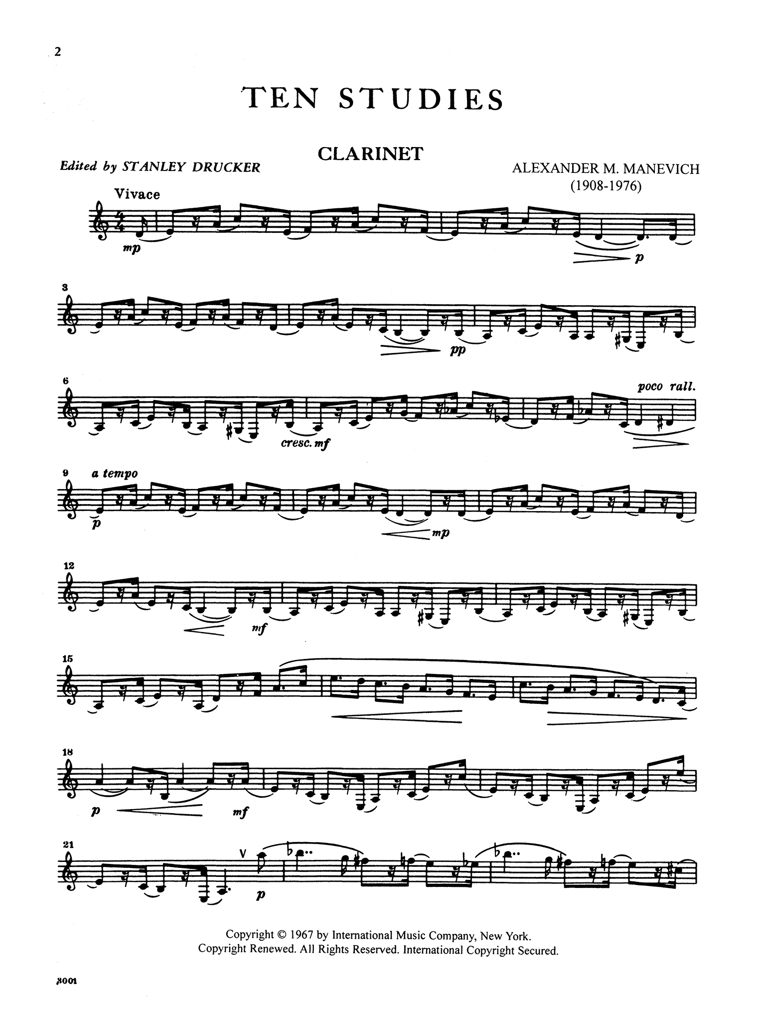 17 Studi Staccati Per Clarinetto - Libro Di Esercizi Per Musicisti, Edizione International Music Company - Foto 9