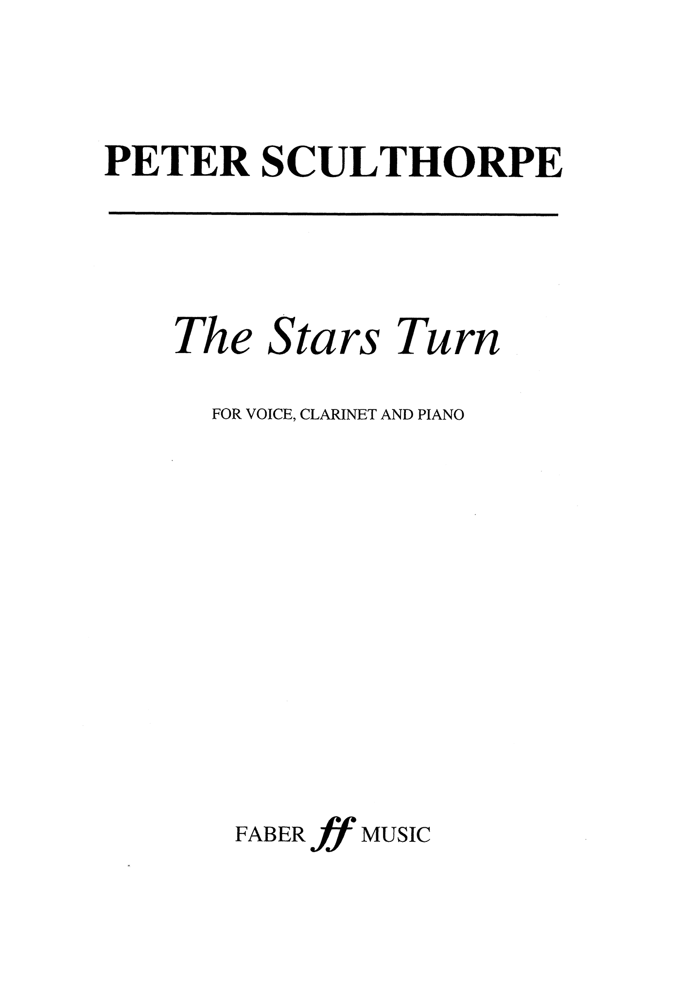 Sculthorpe The Stars Turn voice clarinet piano arrangement cover