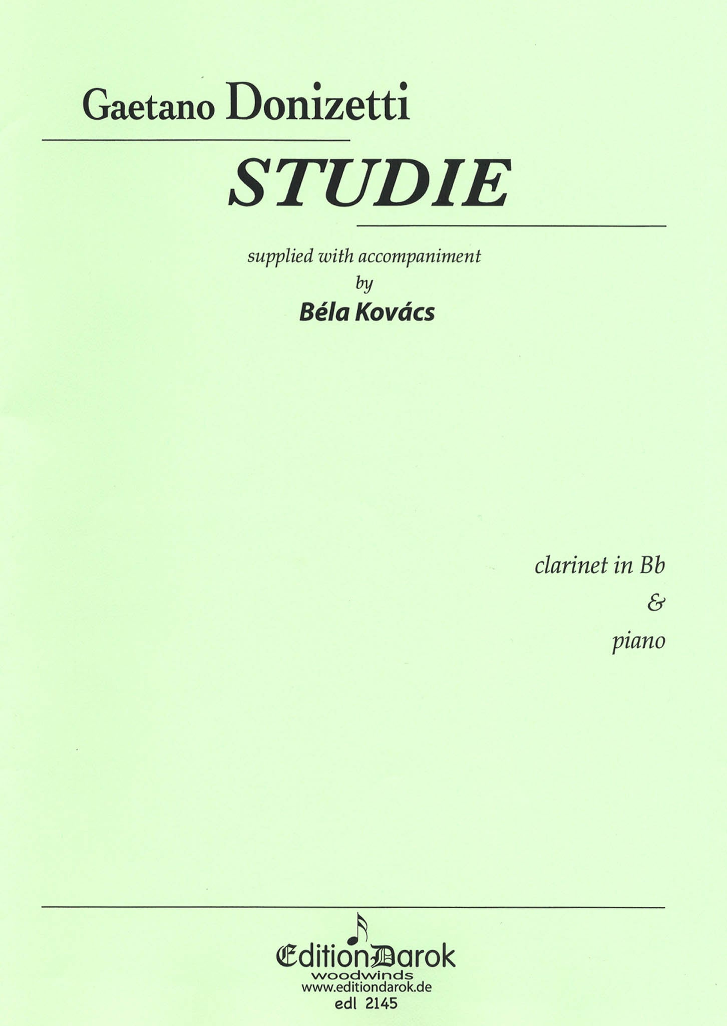 Donizetti Study No. 1 with piano accompaniment Cover