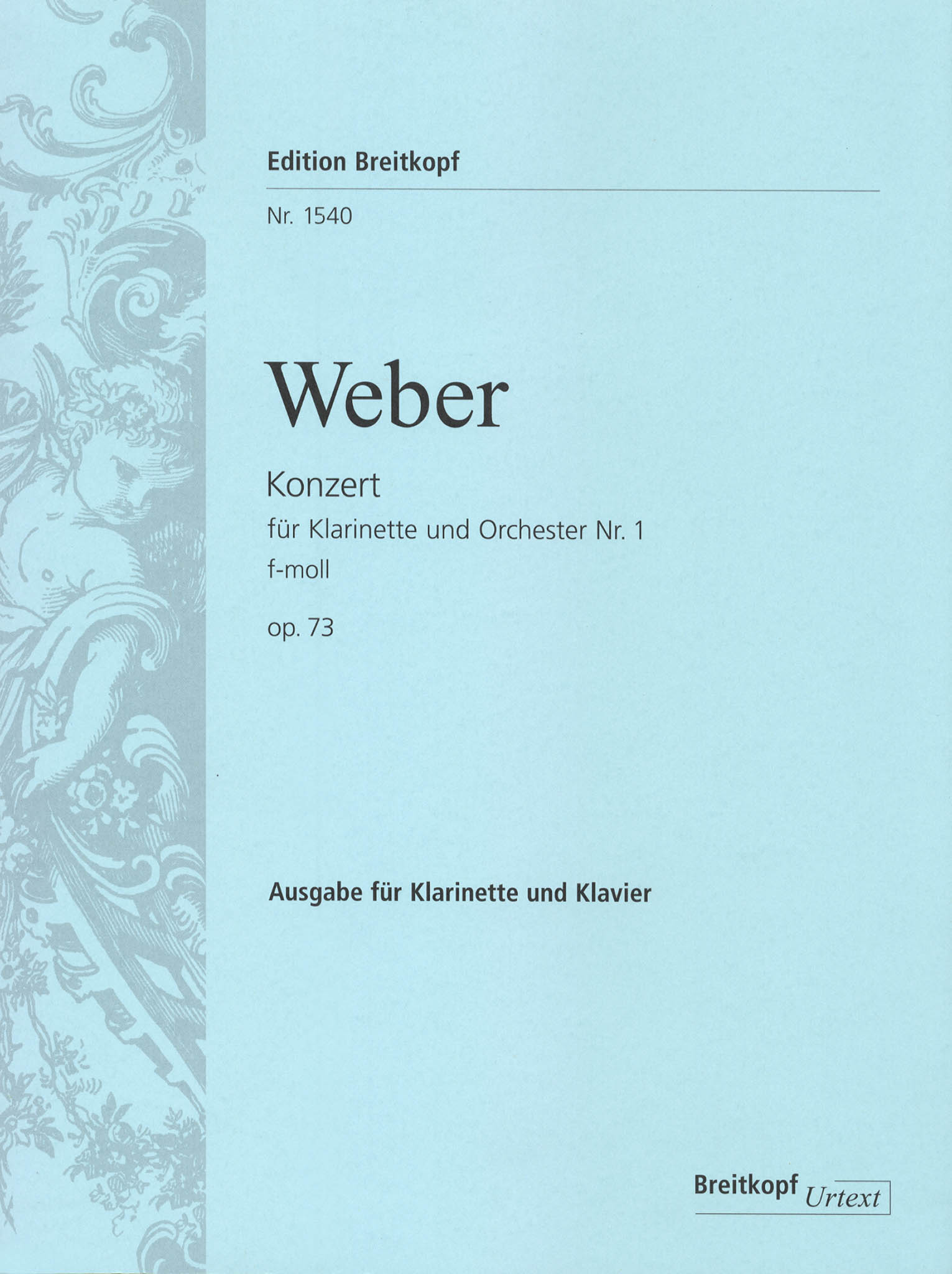 Clarinet Concerto No. 1 in F Minor, Op. 73, J. 114 Cover