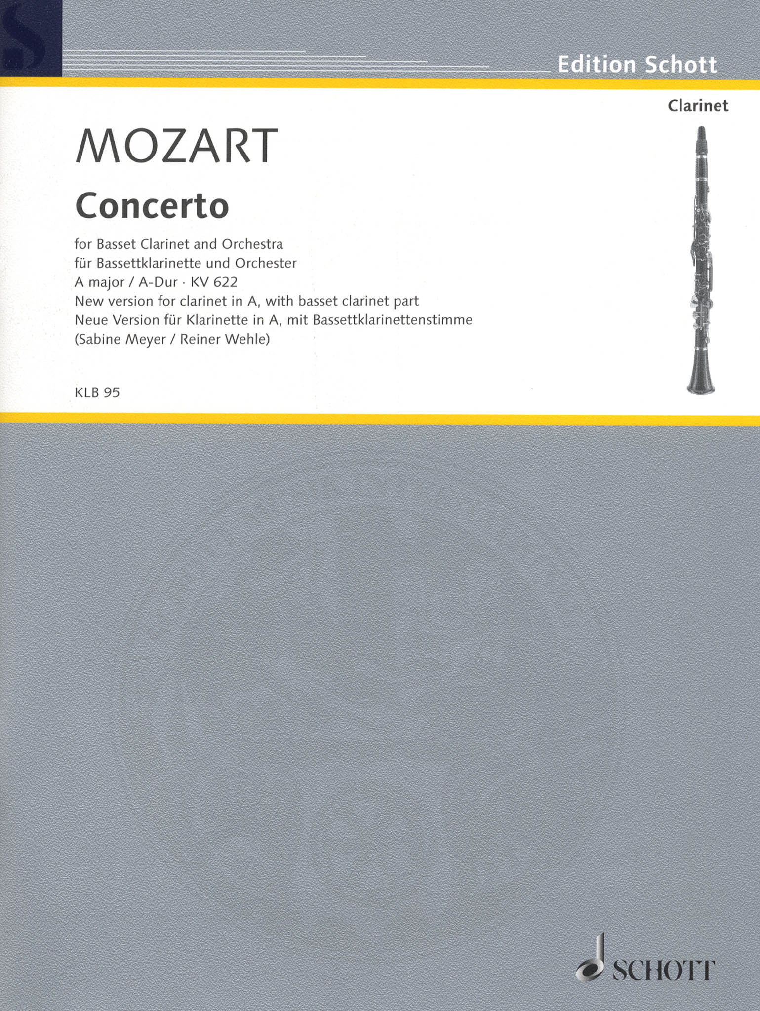 Clarinet Concerto in A Major, K. 622 Cover