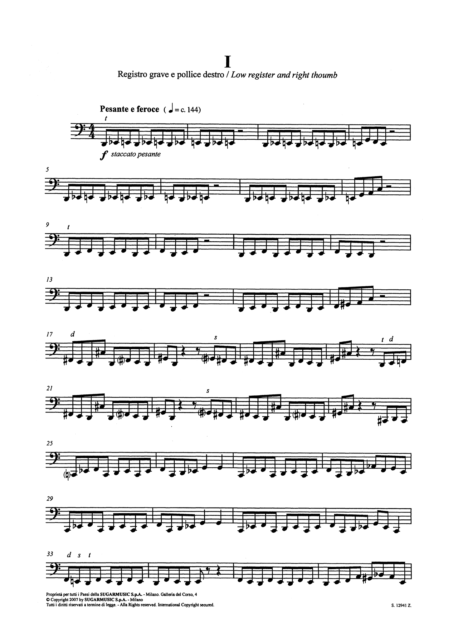 Sauro Berti Venti Studi bass clarinet basset horn no. 1