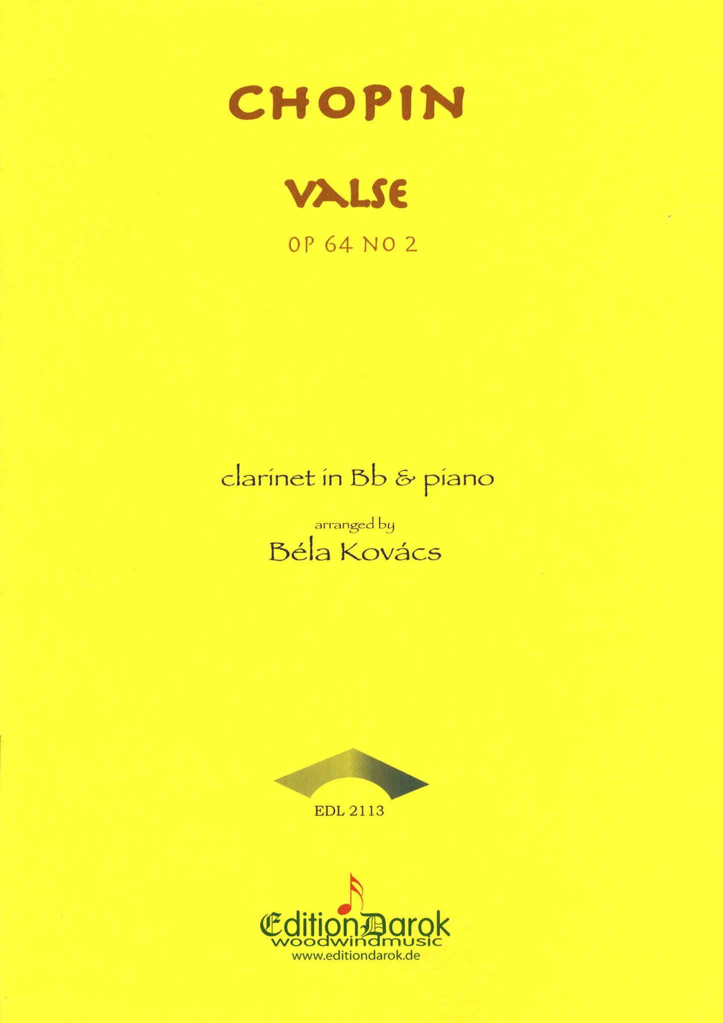 Chopin Waltz Op. 64 No. 2 Clarinet & Piano arrangement Cover