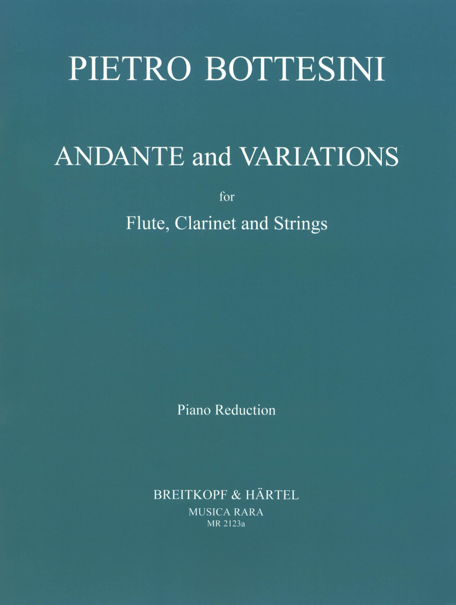 Pietro Bottesini Andante Variations flute clarinet strings piano reduction Cover