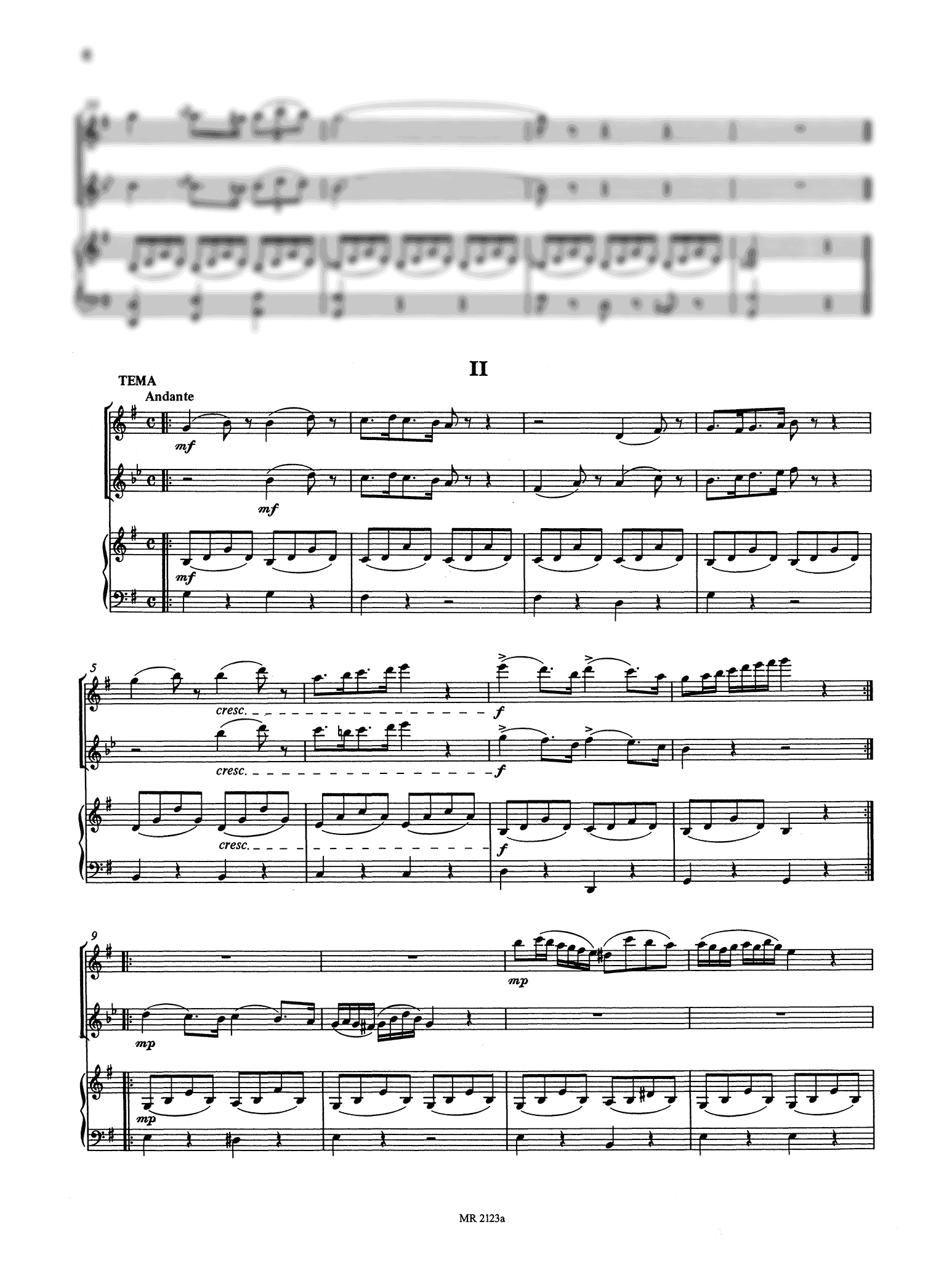 Pietro Bottesini Andante Variations flute clarinet strings piano reduction score page 6