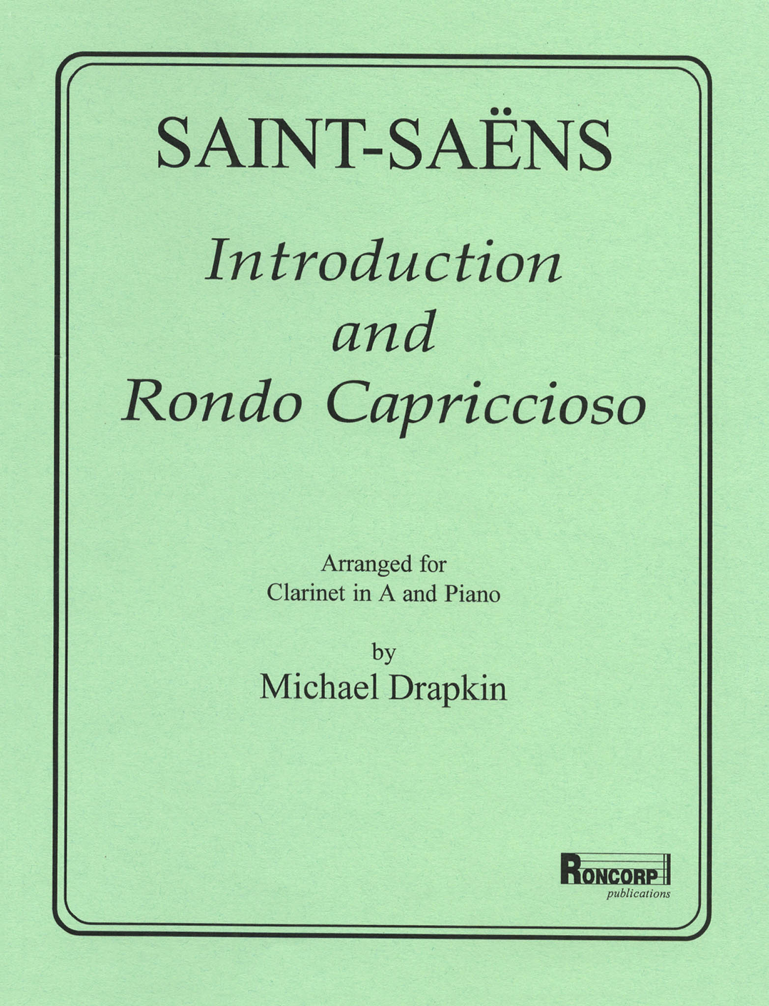 Saint-Saëns Introduction et rondo capriccioso, Op. 28 clarinet arrangement Cover