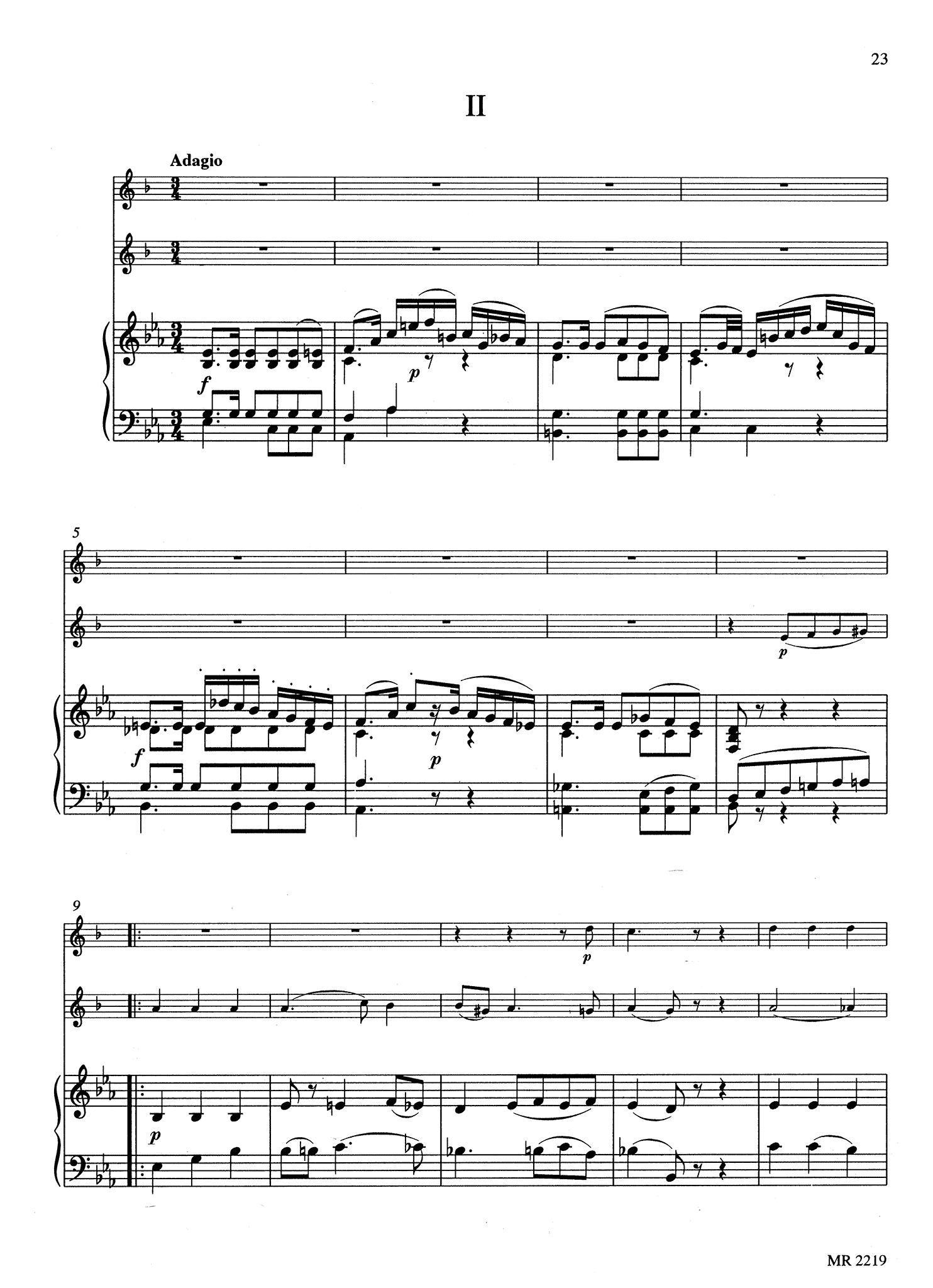 Franz Tausch Concertante No. 2, Op. 26 2 clarinets & orchestra piano reduction - Movement 2