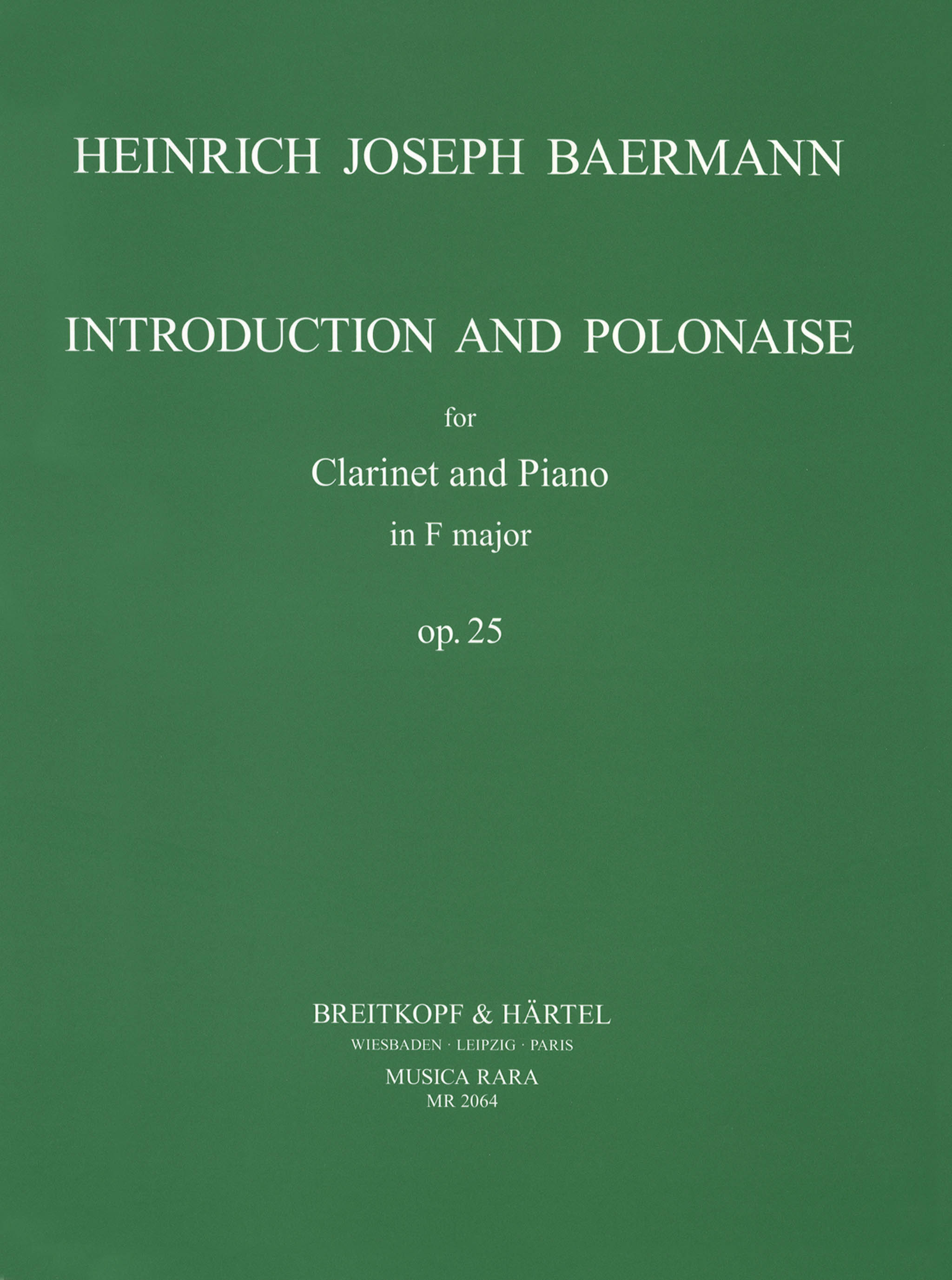 Heinrich Joseph Baermann Introduction & Polonaise, Op. 25 clarinet and piano cover