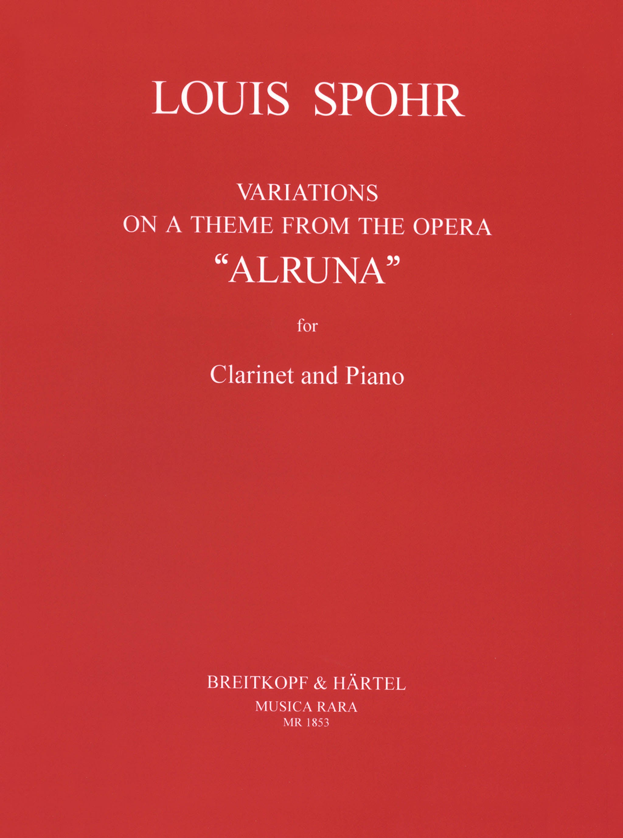 Spohr Variations on a Theme from 'Alruna,' WoO 15 Cover