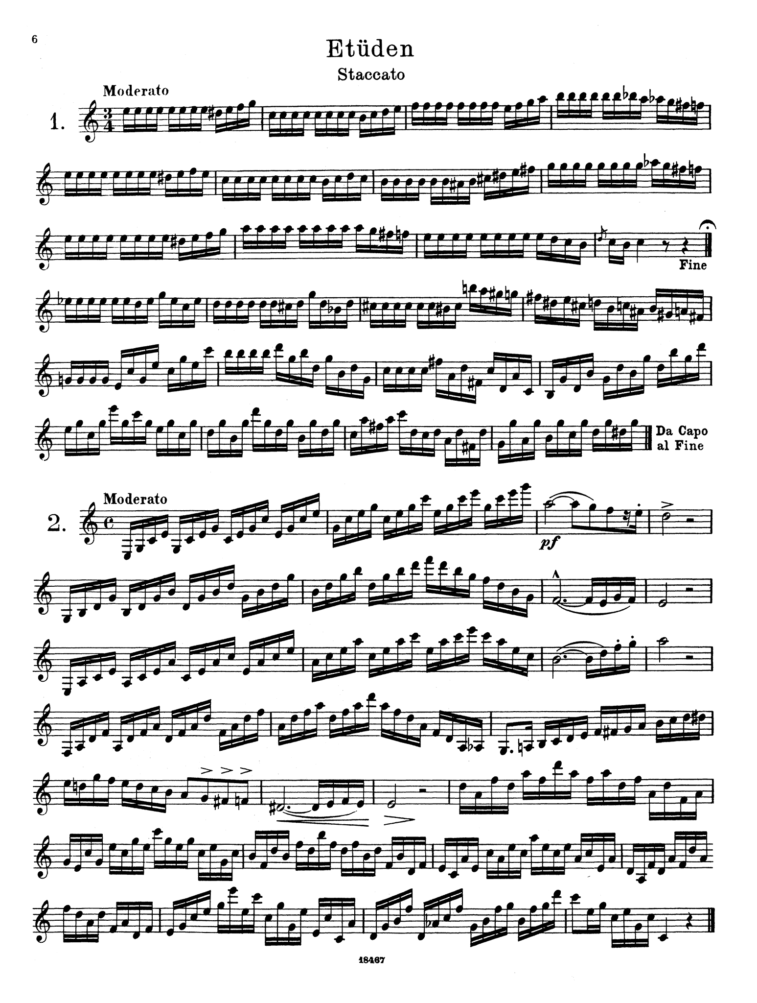 Wiedemann Clarinet Studies, Book 4 page 6