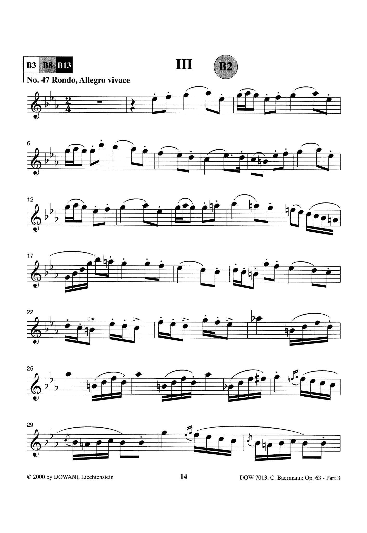 Clarinet Method, Op. 63, Div. II: Part 3 of 3 Clarinet part Page 14