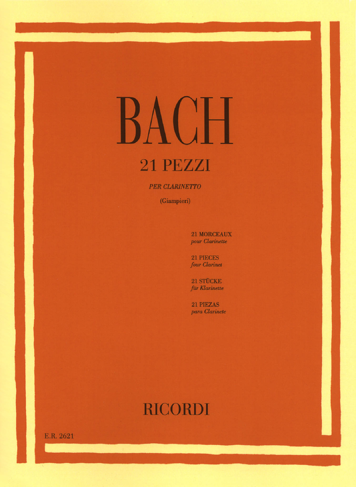 Bach 21 Pezzi arranged by Giampieri for clarinet unaccompanied cover