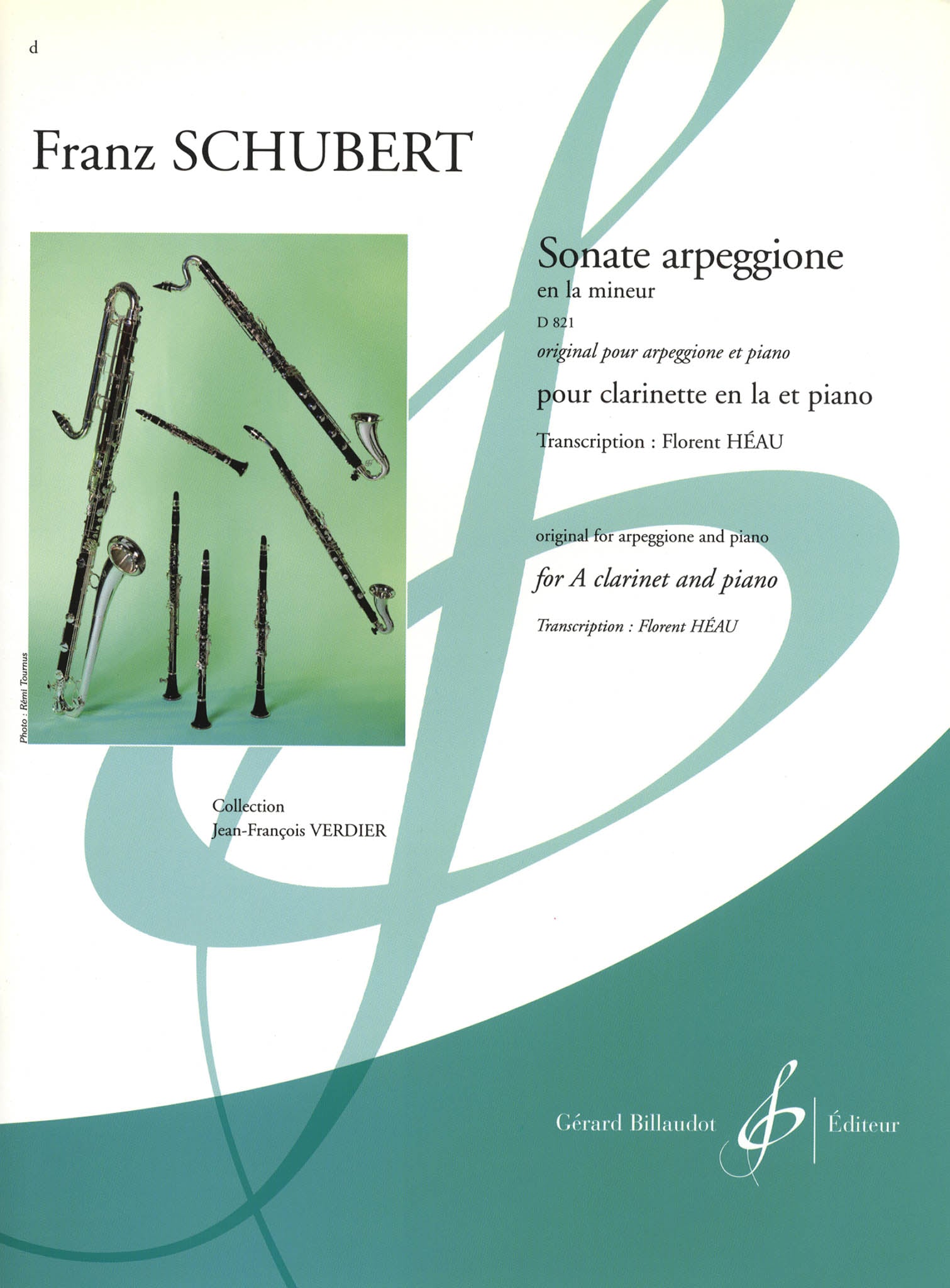 Schubert Arpeggione Sonata clarinet transcription Billaudot cover