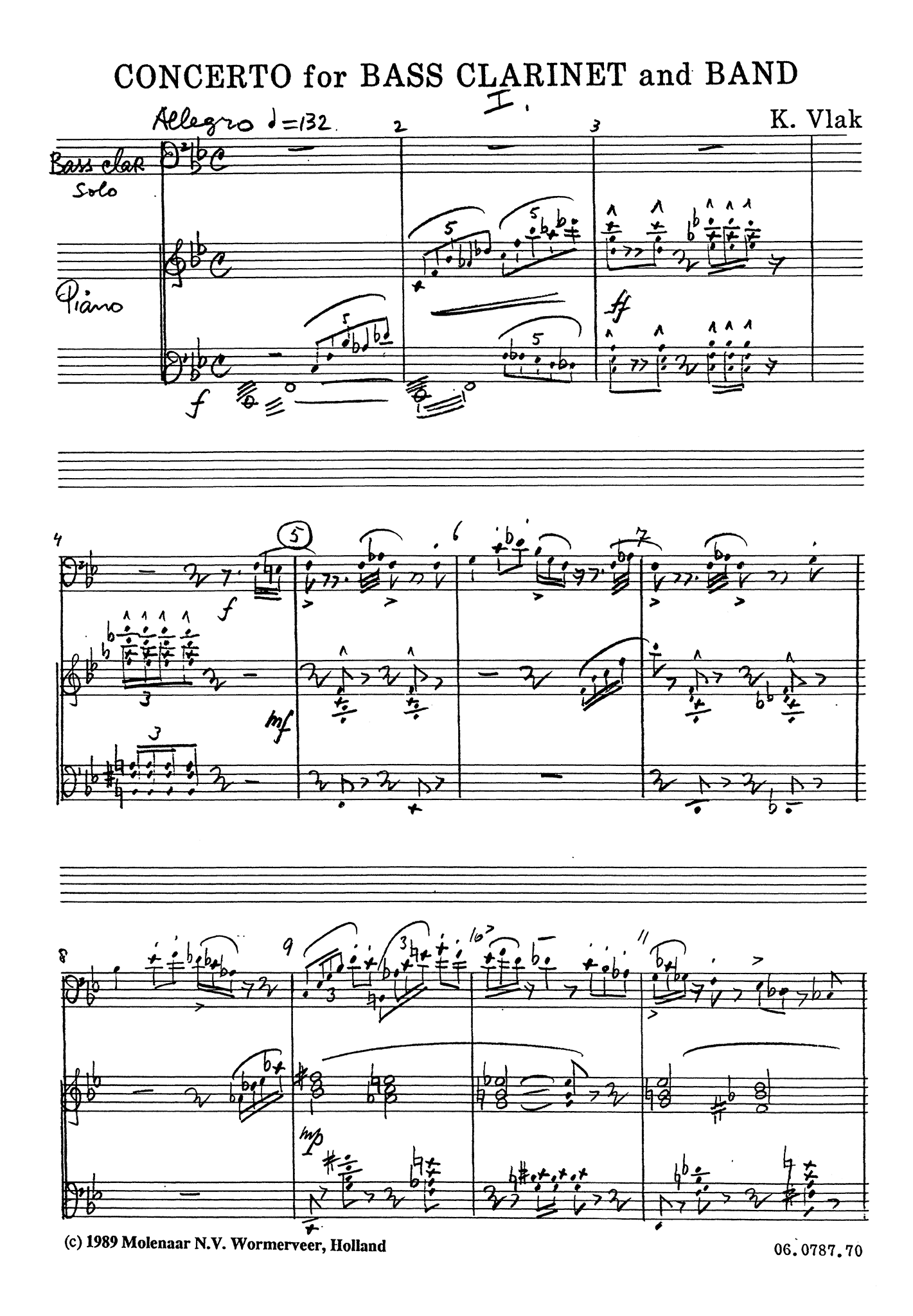 Vlak Bass Clarinet Concerto - Movement 1