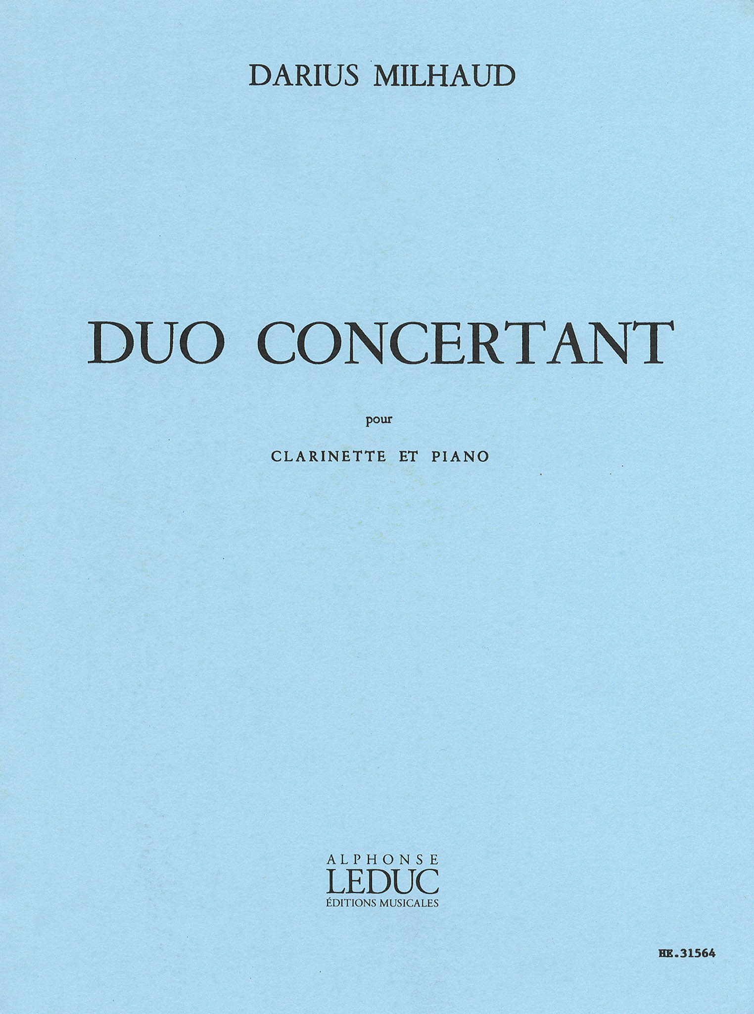 Milhaud Duo Concertant, Op. 351 cover