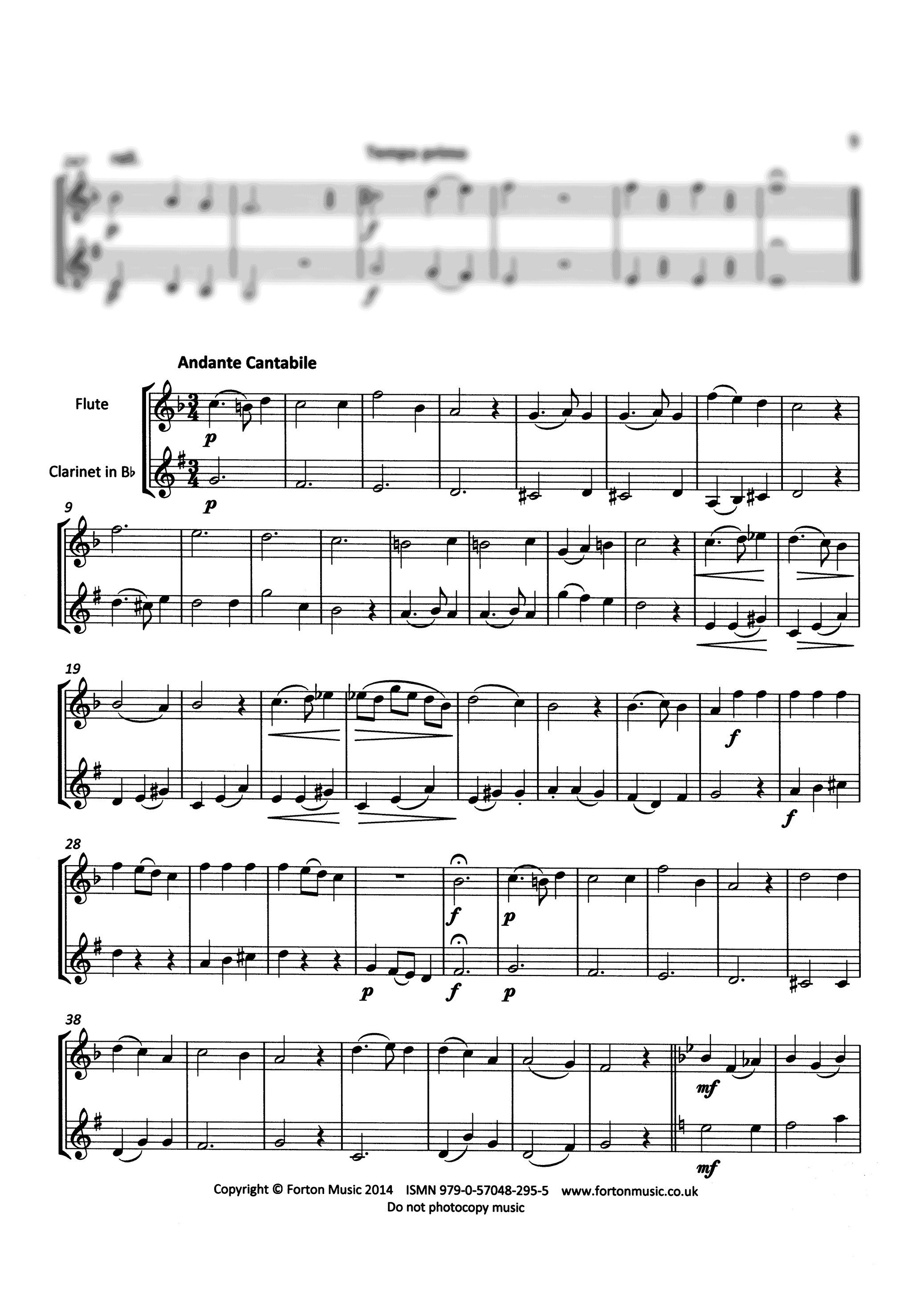 Offenbach Duo, Op. 51 No. 2 flute and clarinet arrangement - Movement 2